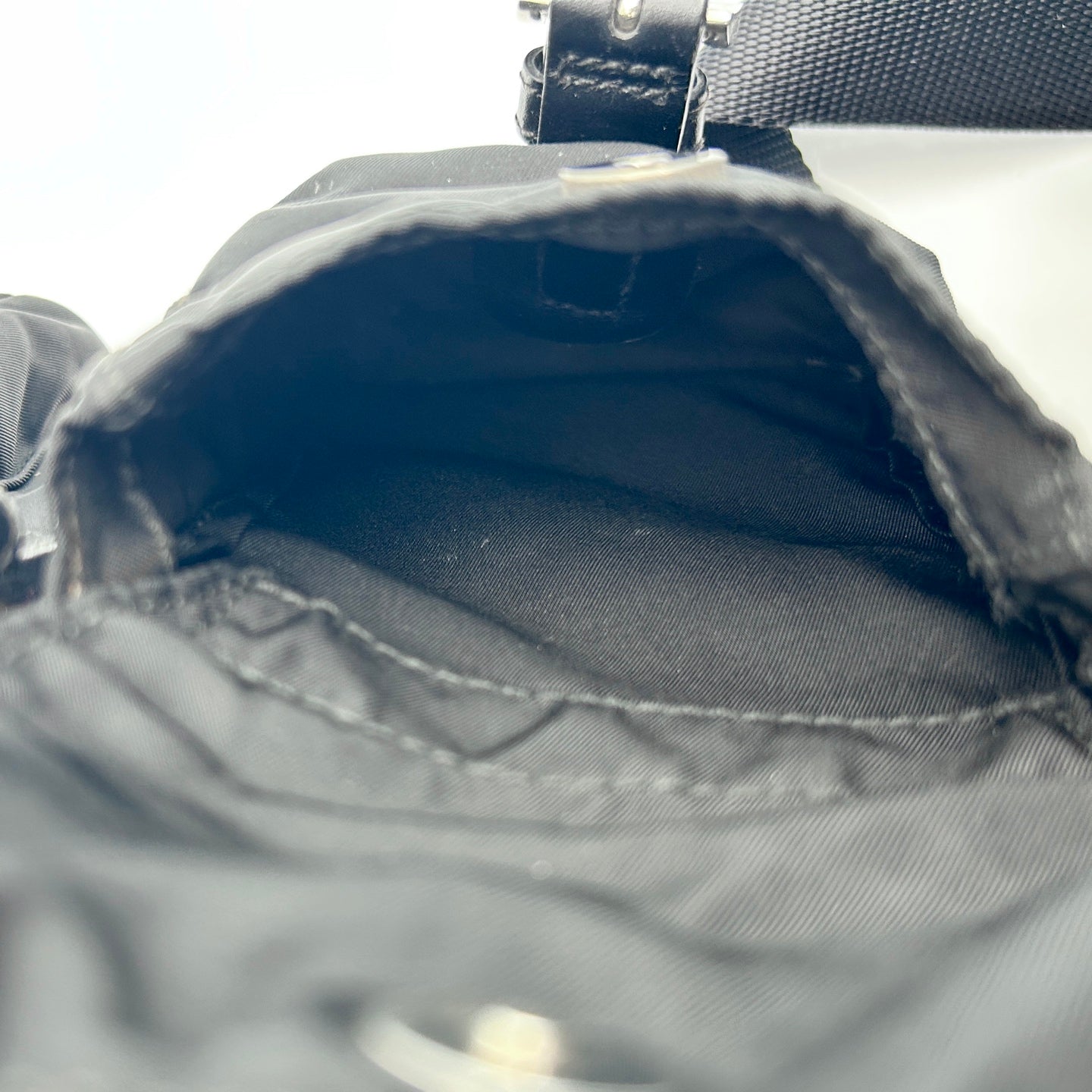 Prada Black Nylon Backpack Small Silver Hardware [Used]