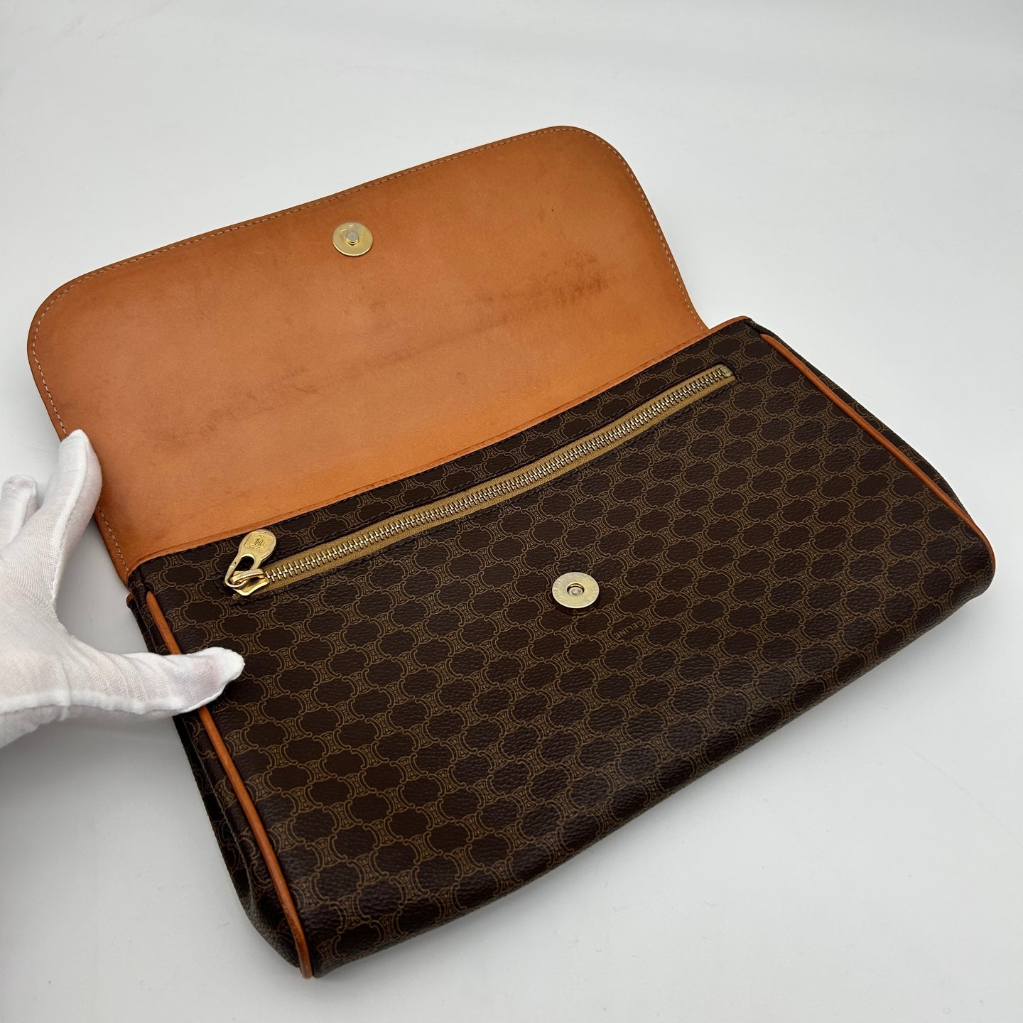Celine Macadam Brown Clutch Bag [Used]