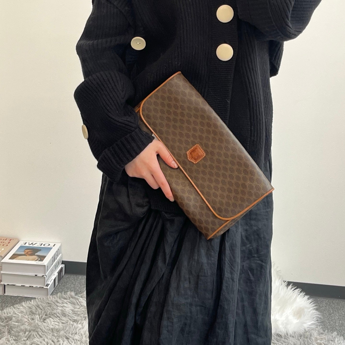 Celine Macadam Brown Clutch Bag [Used]