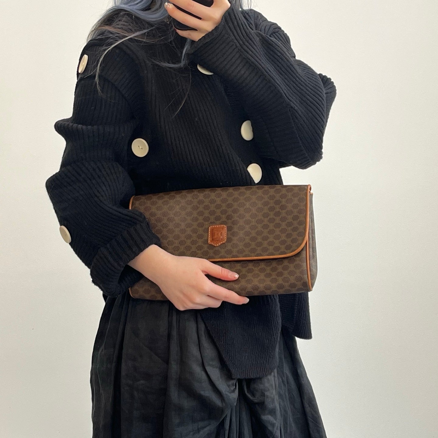 Celine Macadam Brown Clutch Bag [Used]