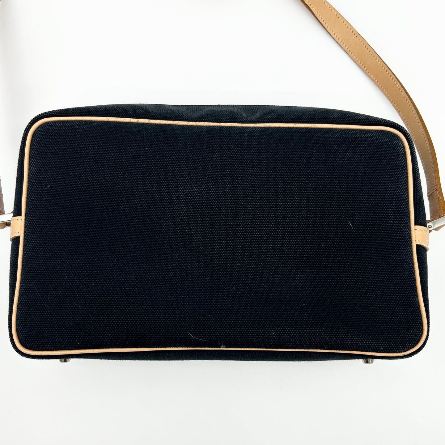 Burberry Black Beige Canvas Leather Camera Bag [Used]