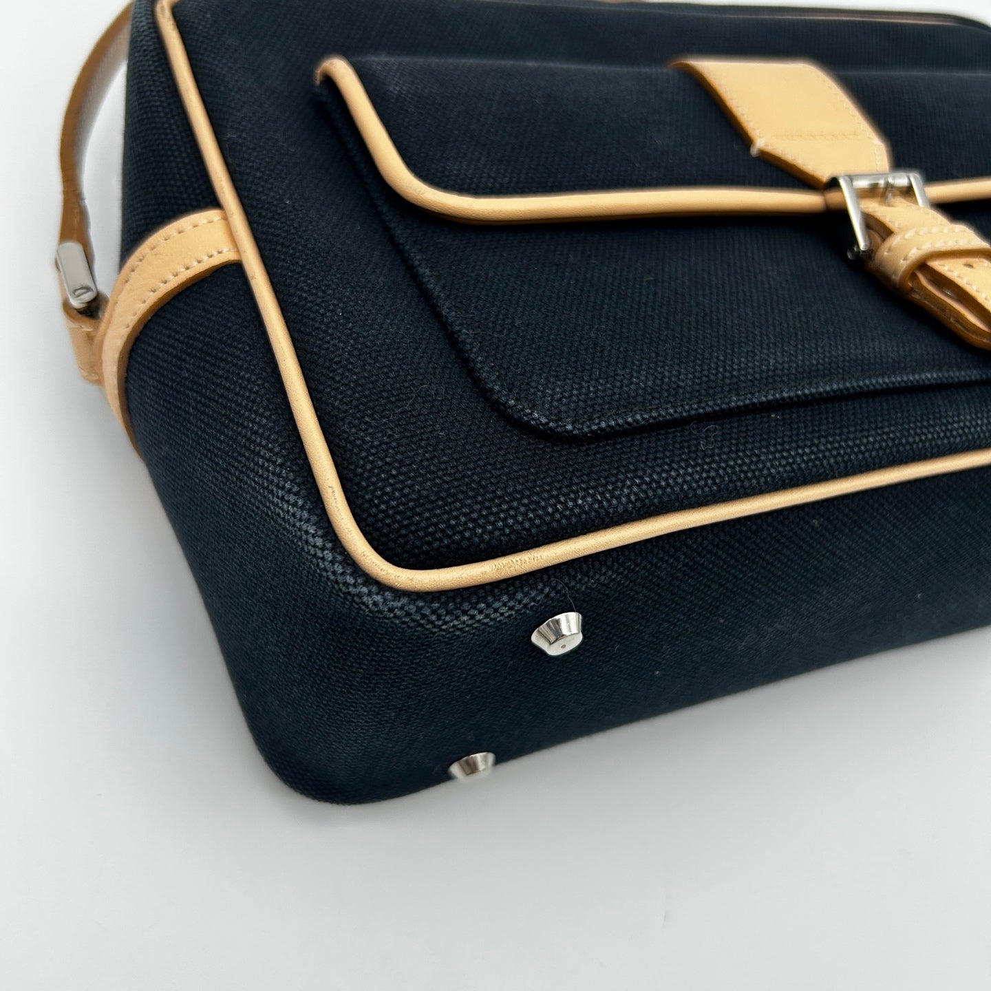 Burberry Black Beige Canvas Leather Camera Bag [Used]