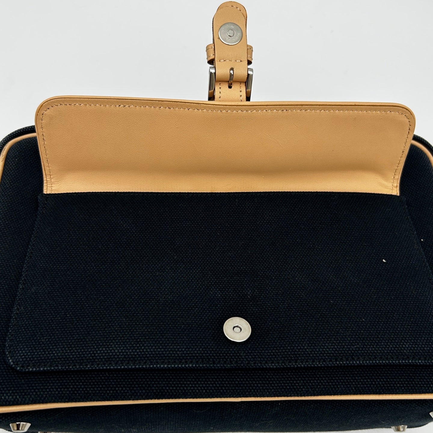Burberry Black Beige Canvas Leather Camera Bag [Used]