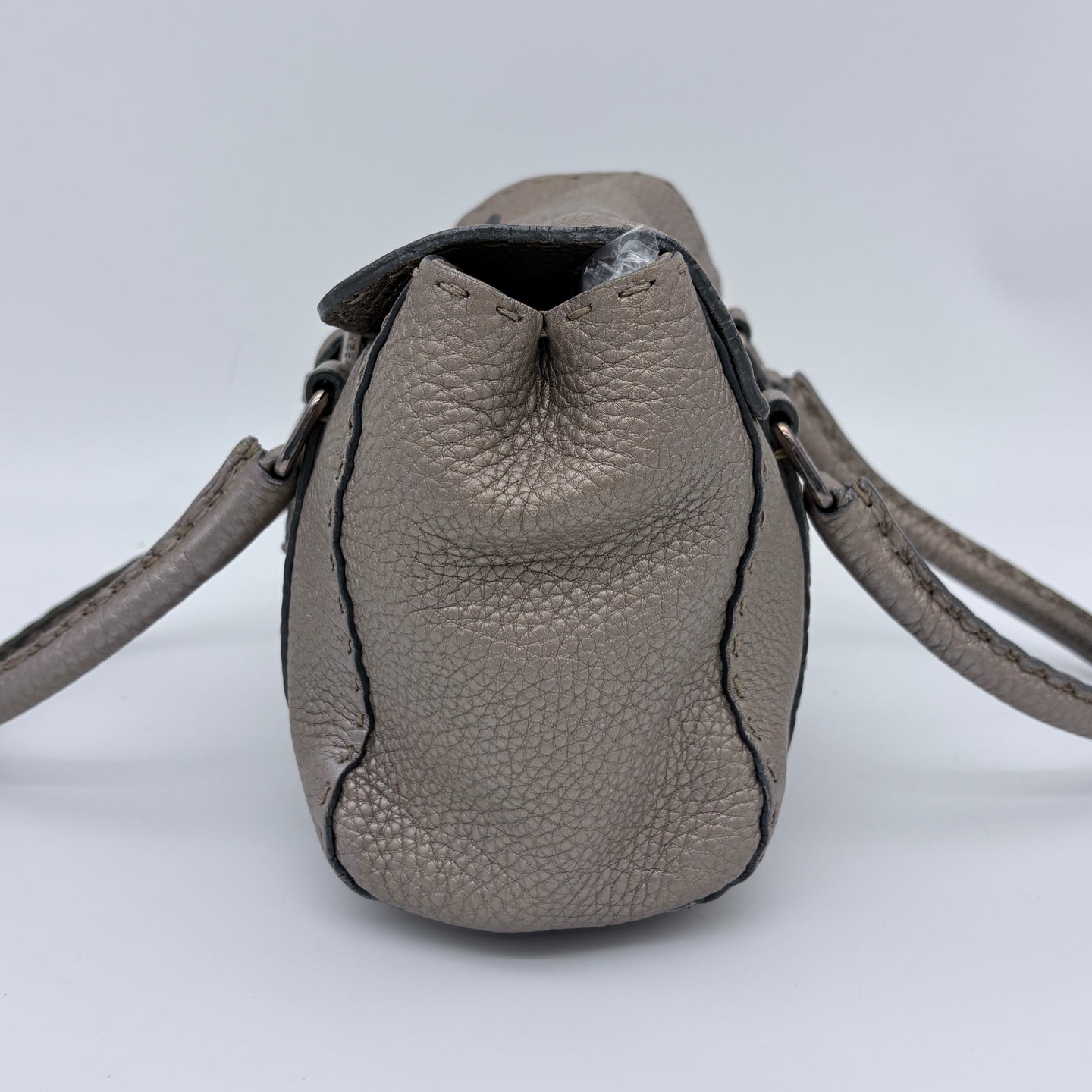 Fendi Selleria Grey Roman Leather Top Handle Bag [Used]