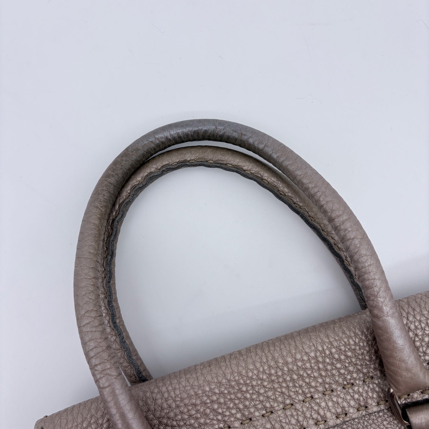 Fendi Selleria Grey Roman Leather Top Handle Bag [Used]