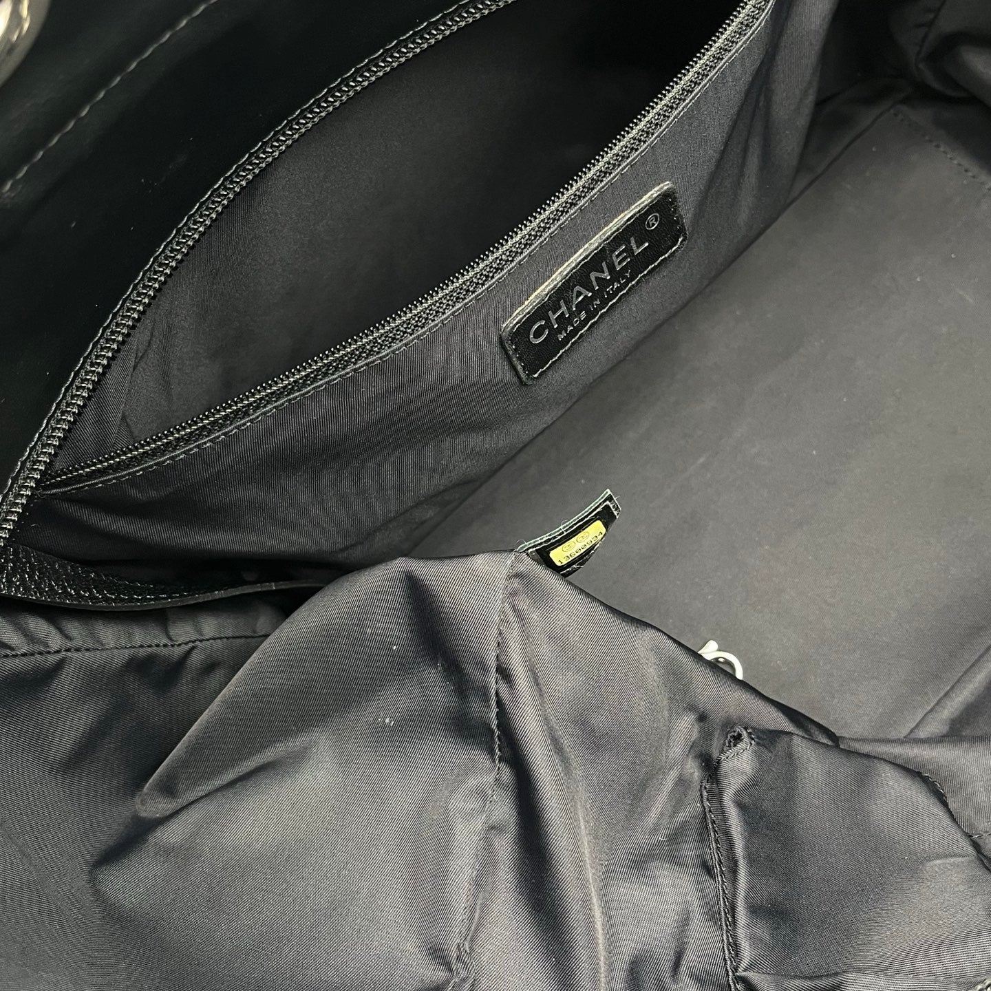 Chanel Black Quilted Coated Leather Canvas Tote Bag [Used]