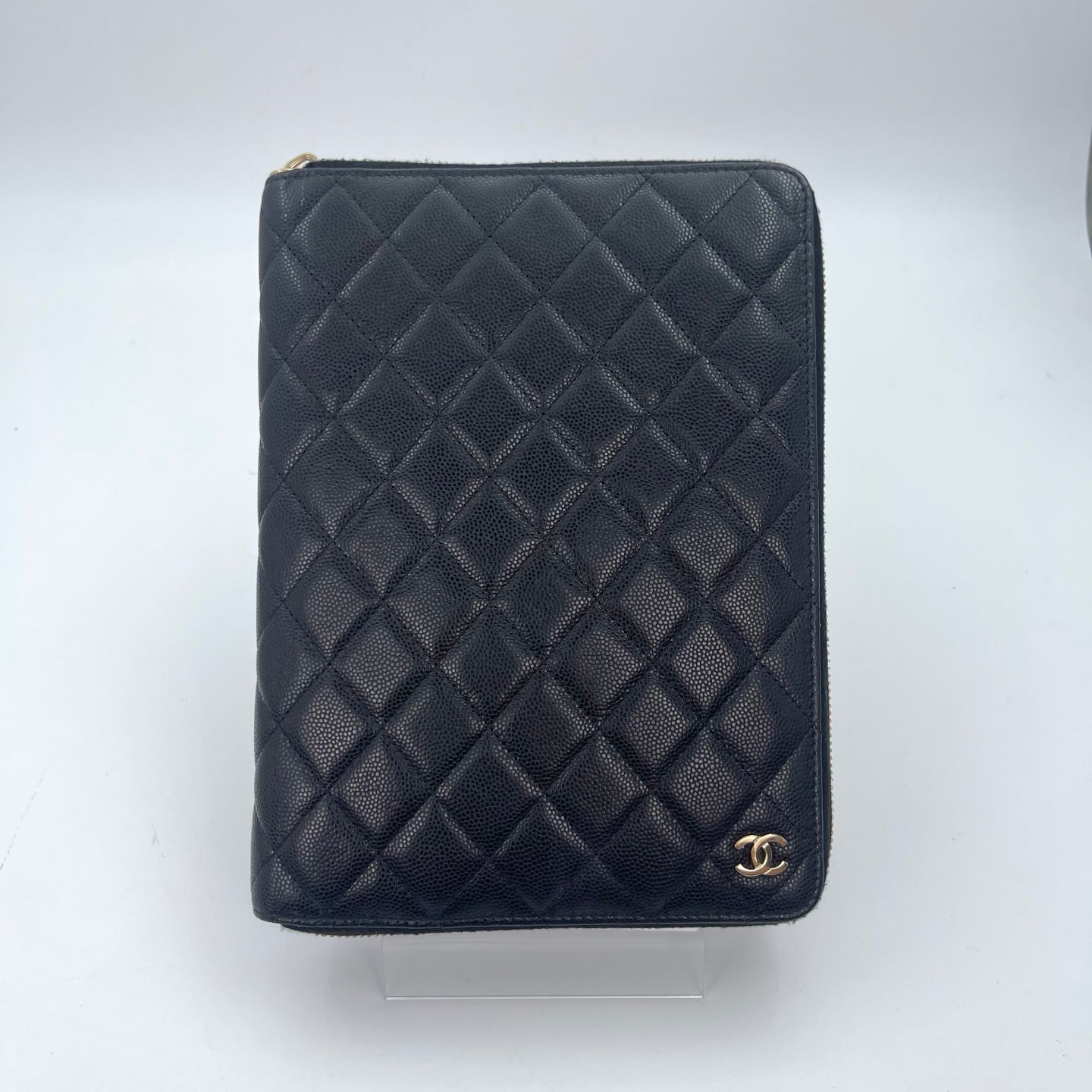 Chanel Black Caviar Leather Notebook Organizer Gold Hardware [Used]