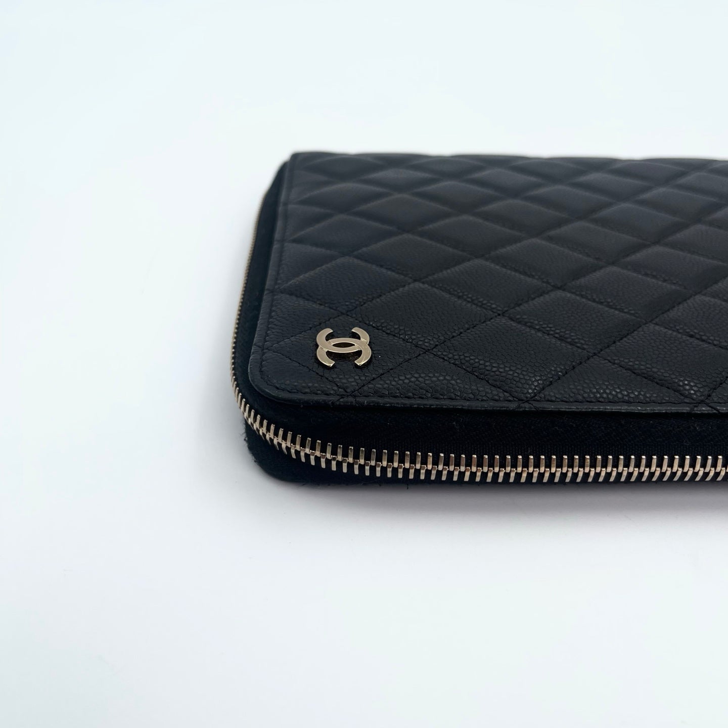 Chanel Black Caviar Leather Notebook Organizer Gold Hardware [Used]