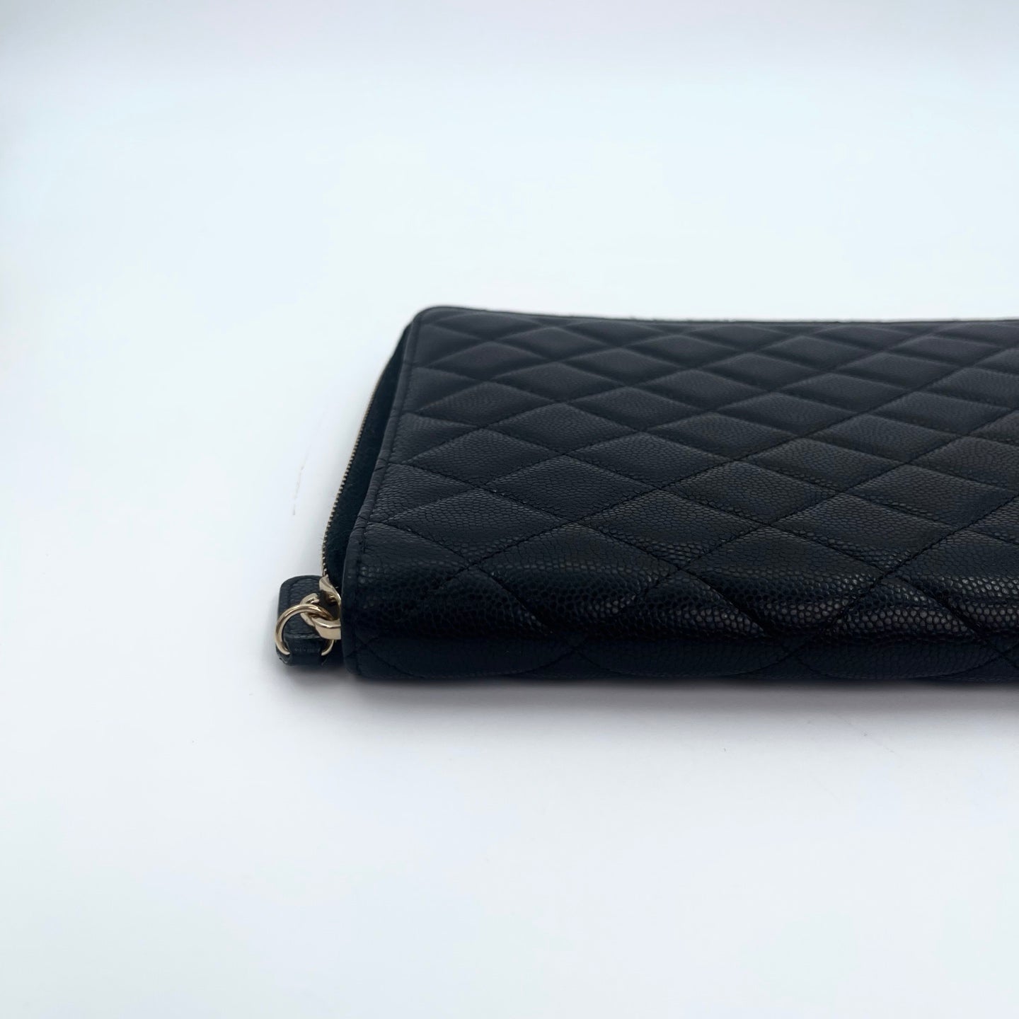 Chanel Black Caviar Leather Notebook Organizer Gold Hardware [Used]