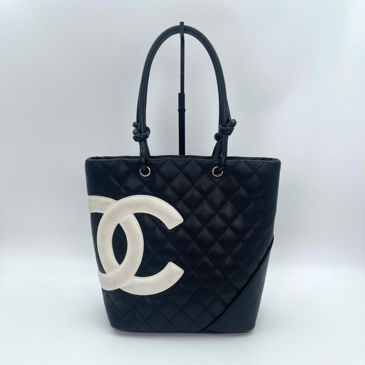 Chanel Cambon Ligne Black White Small Tote Bag [Used]
