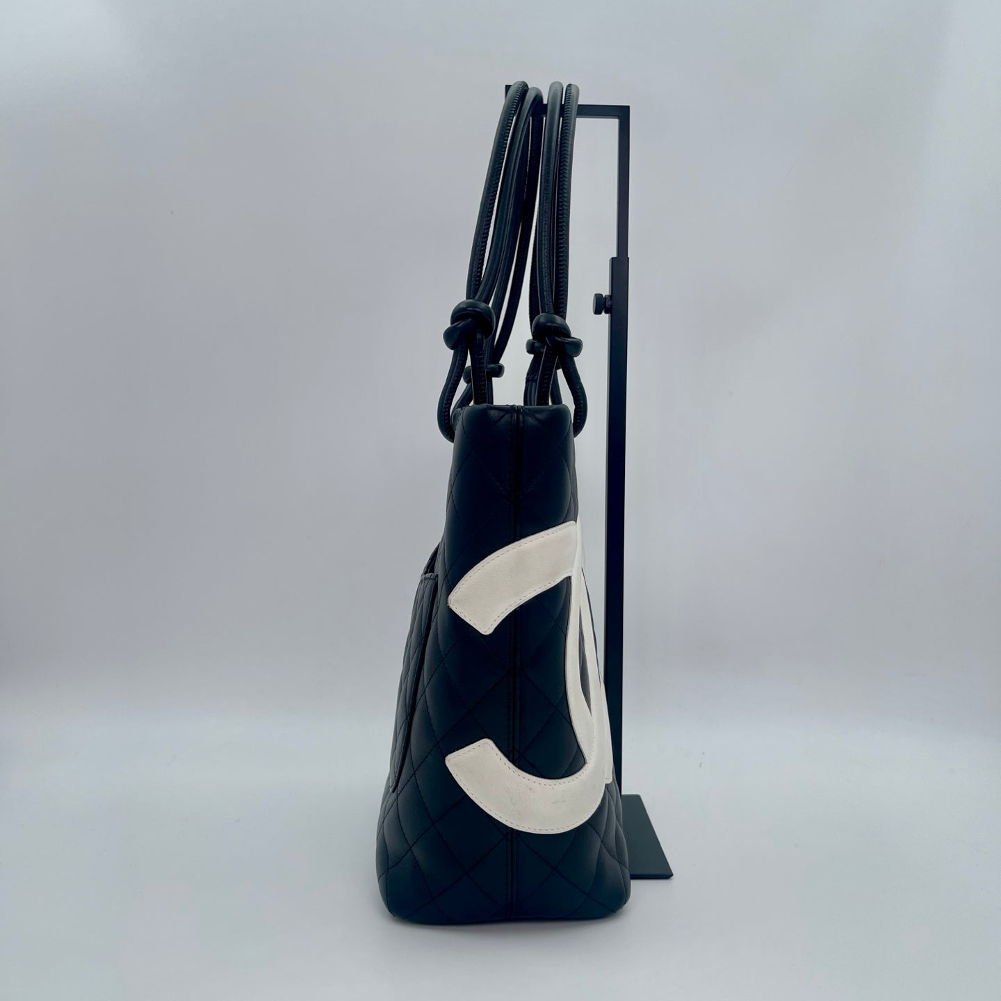 Chanel Cambon Ligne Black White Small Tote Bag [Used]