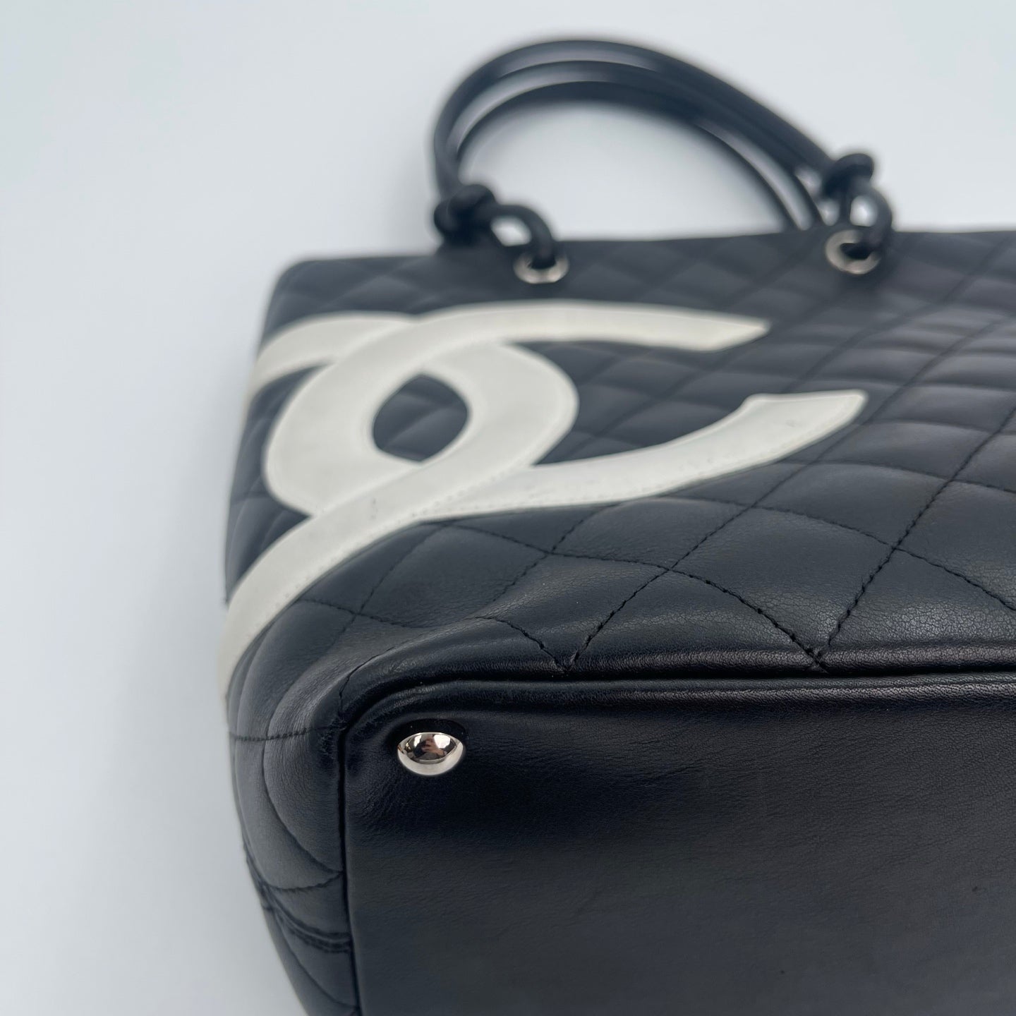 Chanel Cambon Ligne Black White Small Tote Bag [Used]