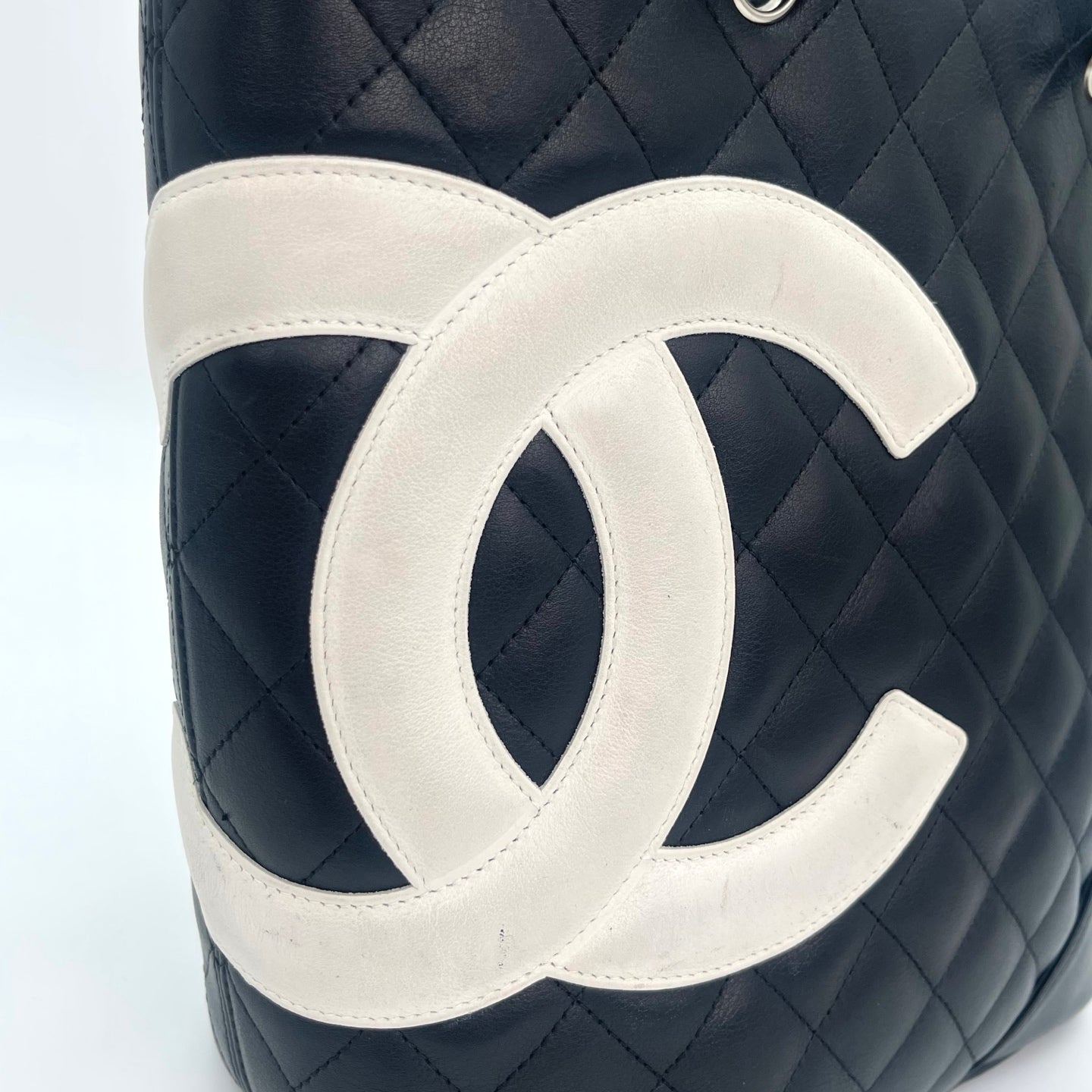 Chanel Cambon Ligne Black White Small Tote Bag [Used]