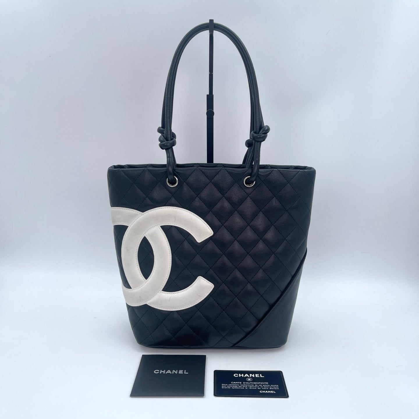 Chanel Cambon Ligne Black White Small Tote Bag [Used]