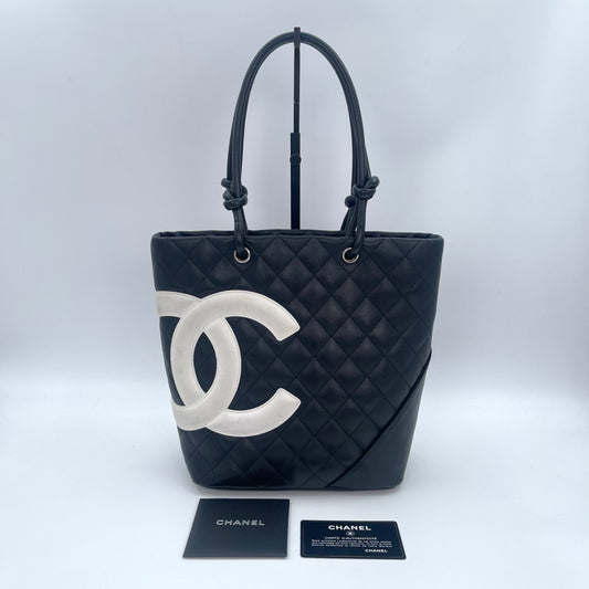 Chanel Cambon Ligne Black White Small Tote Bag [Used]