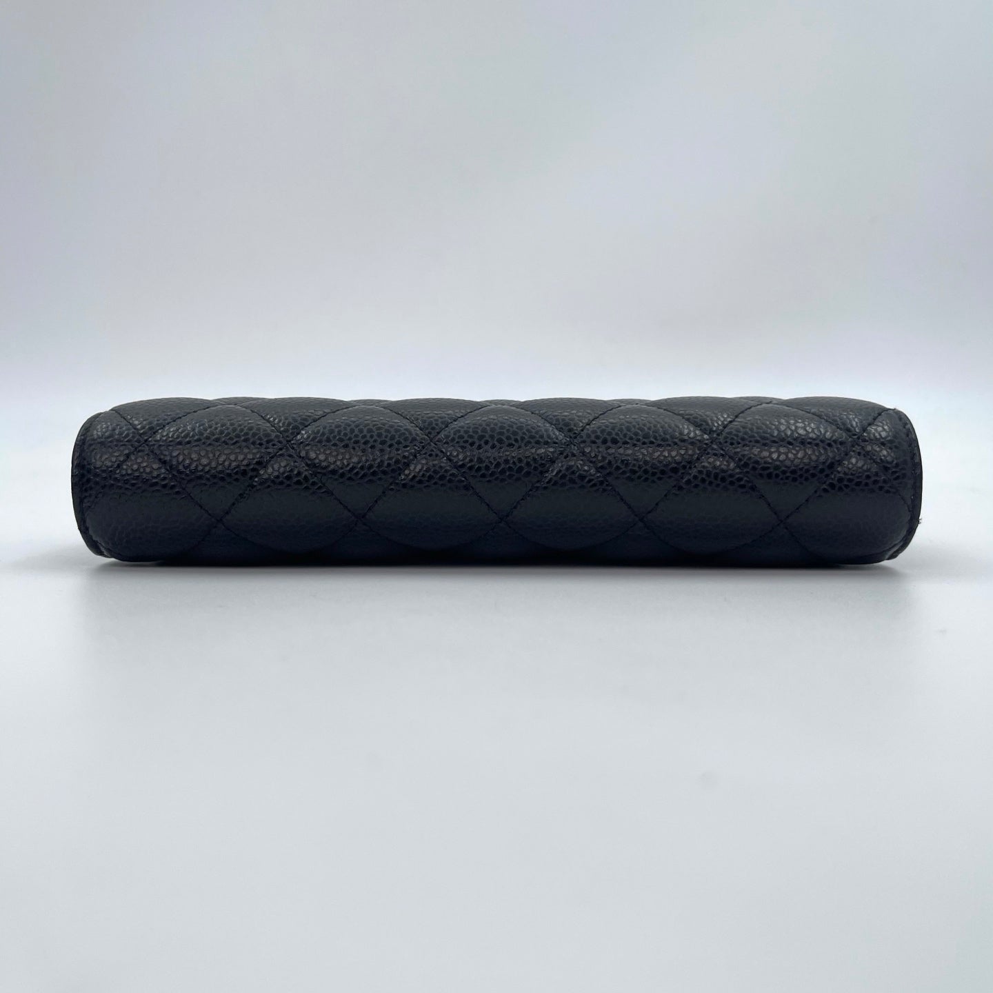 Chanel Classic Flap Black Caviar Leather Long Wallet Gold Hardware [Used]