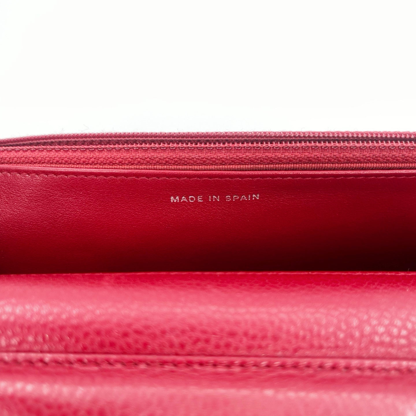 Chanel Red Caviar Leather WOC Chain Wallet Silver Hardware [Used]