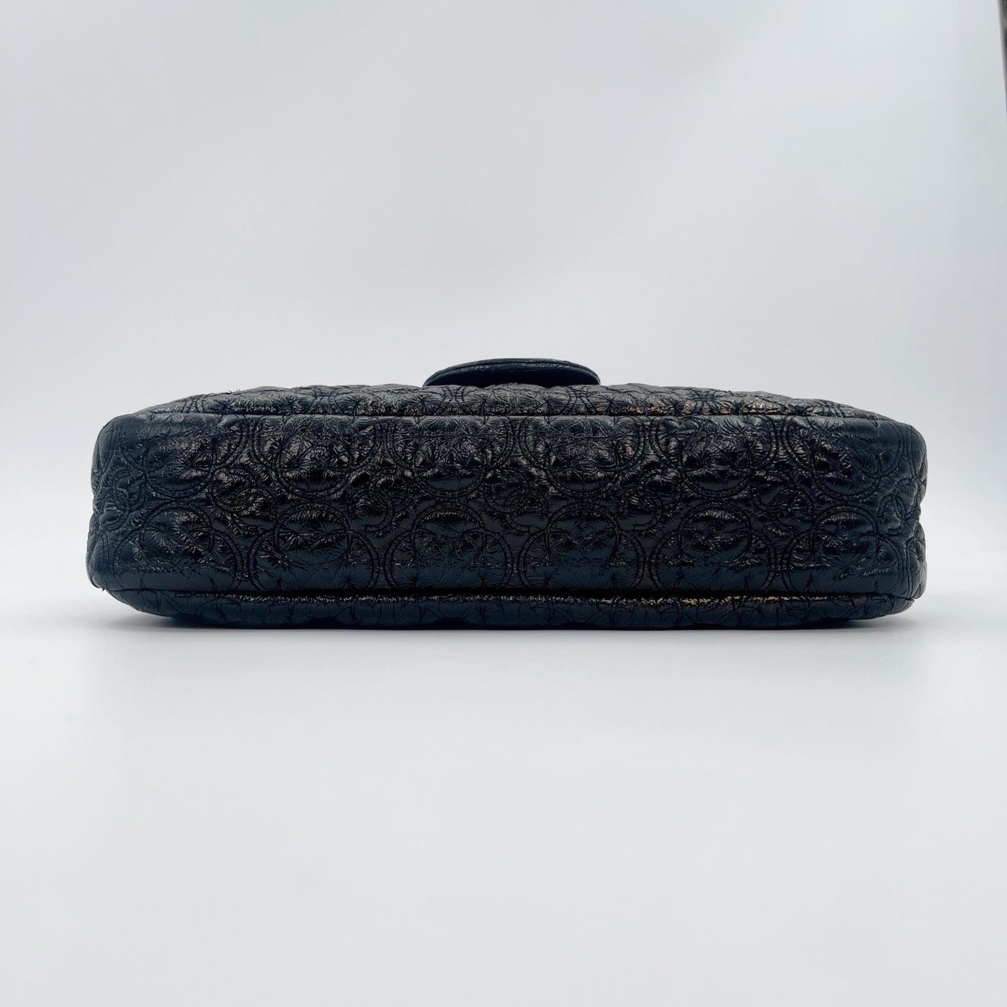 Chanel Paris-Moscow Limited Edition Black Patent Camellia Embossed Flap Chain Backpack [Used]