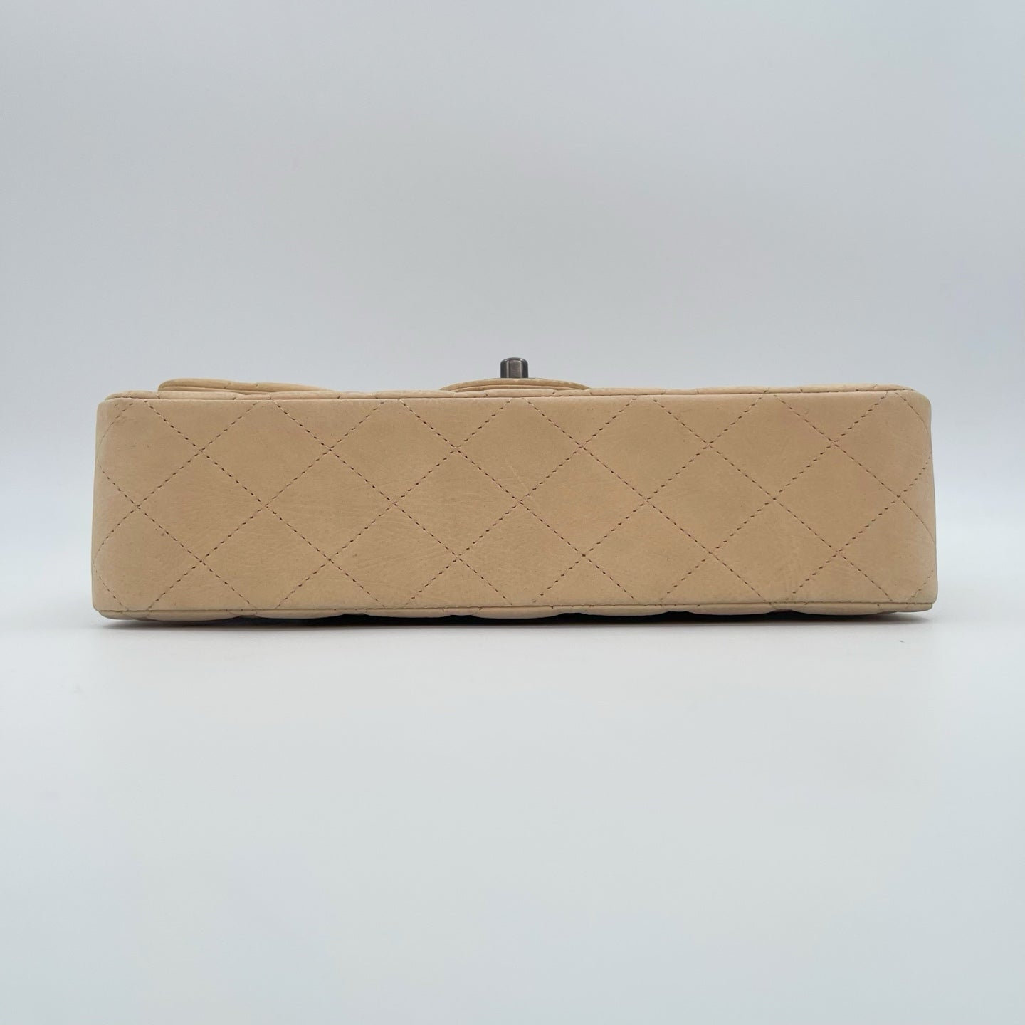 Chanel Classic Flap 25 Nude Aged Leather Silver Hardware [Used]