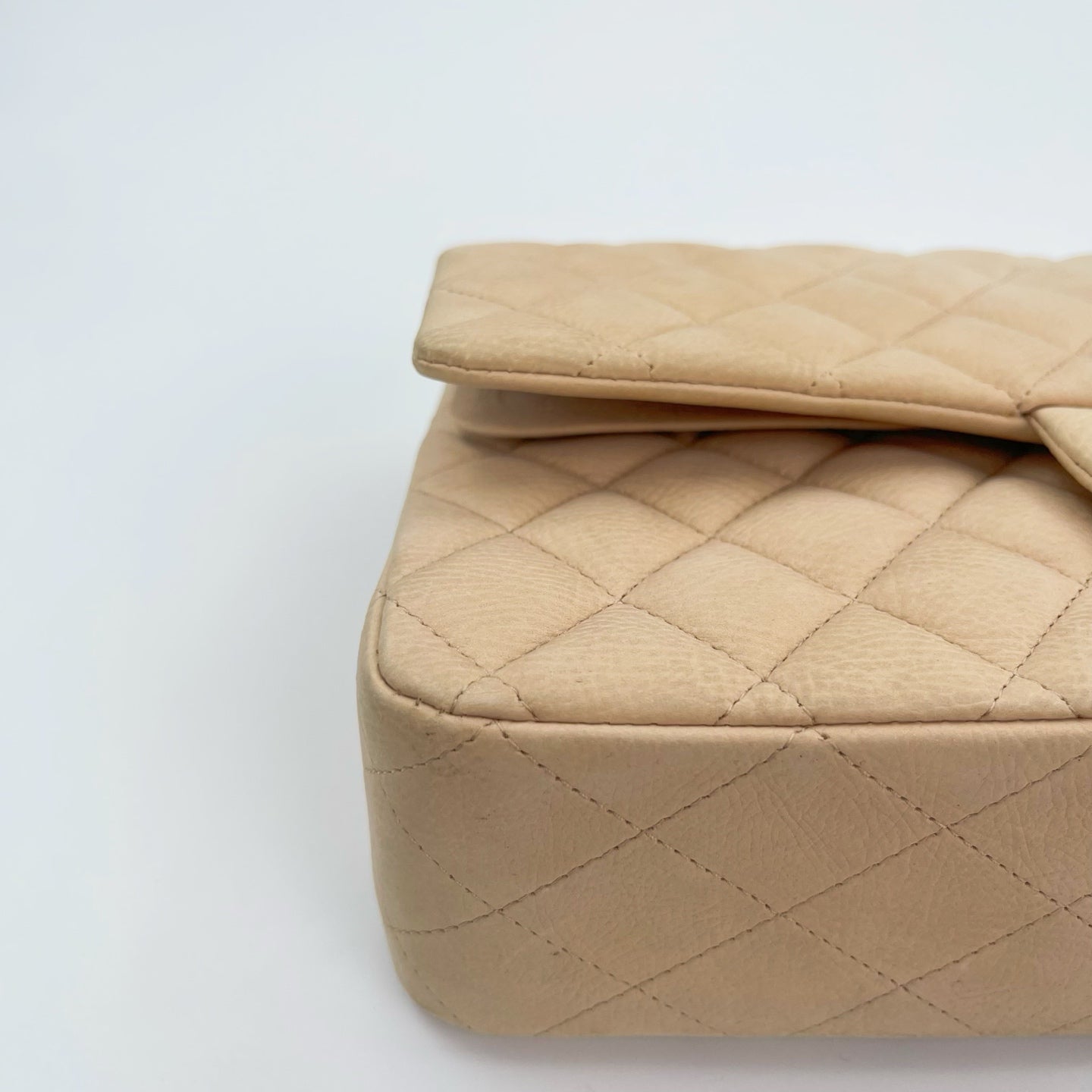 Chanel Classic Flap 25 Nude Aged Leather Silver Hardware [Used]