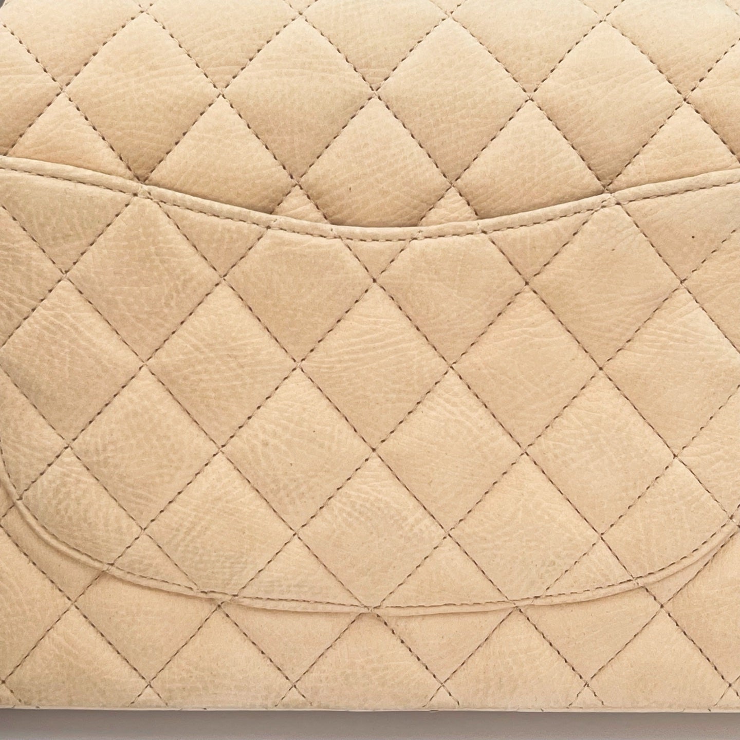 Chanel Classic Flap 25 Nude Aged Leather Silver Hardware [Used]