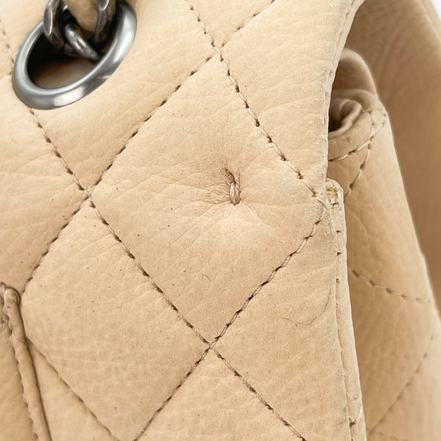 Chanel Classic Flap 25 Nude Aged Leather Silver Hardware [Used]