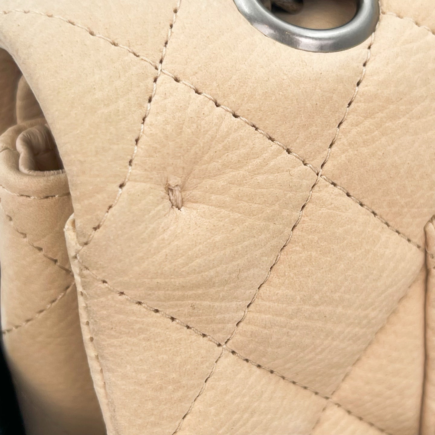 Chanel Classic Flap 25 Nude Aged Leather Silver Hardware [Used]