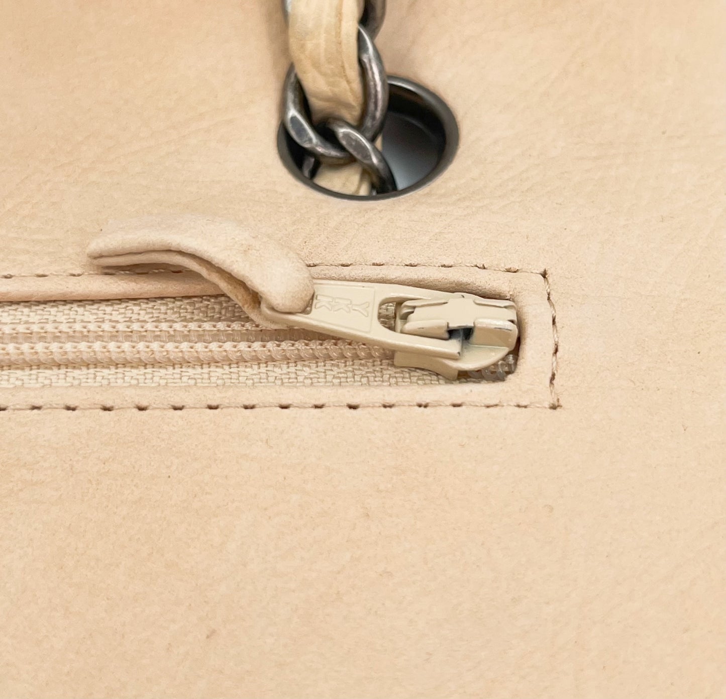 Chanel Classic Flap 25 Nude Aged Leather Silver Hardware [Used]