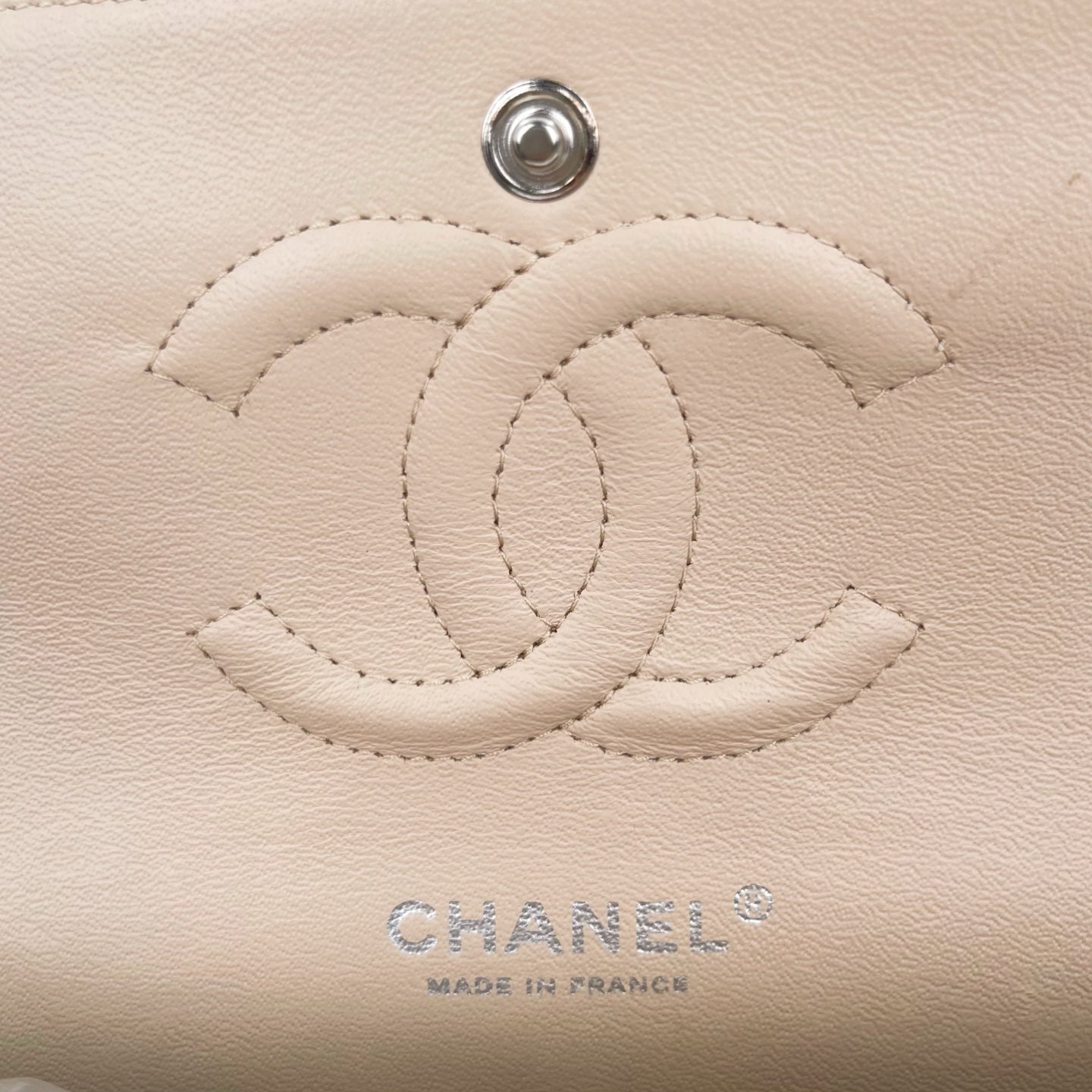 Chanel Classic Flap 25 Nude Aged Leather Silver Hardware [Used]