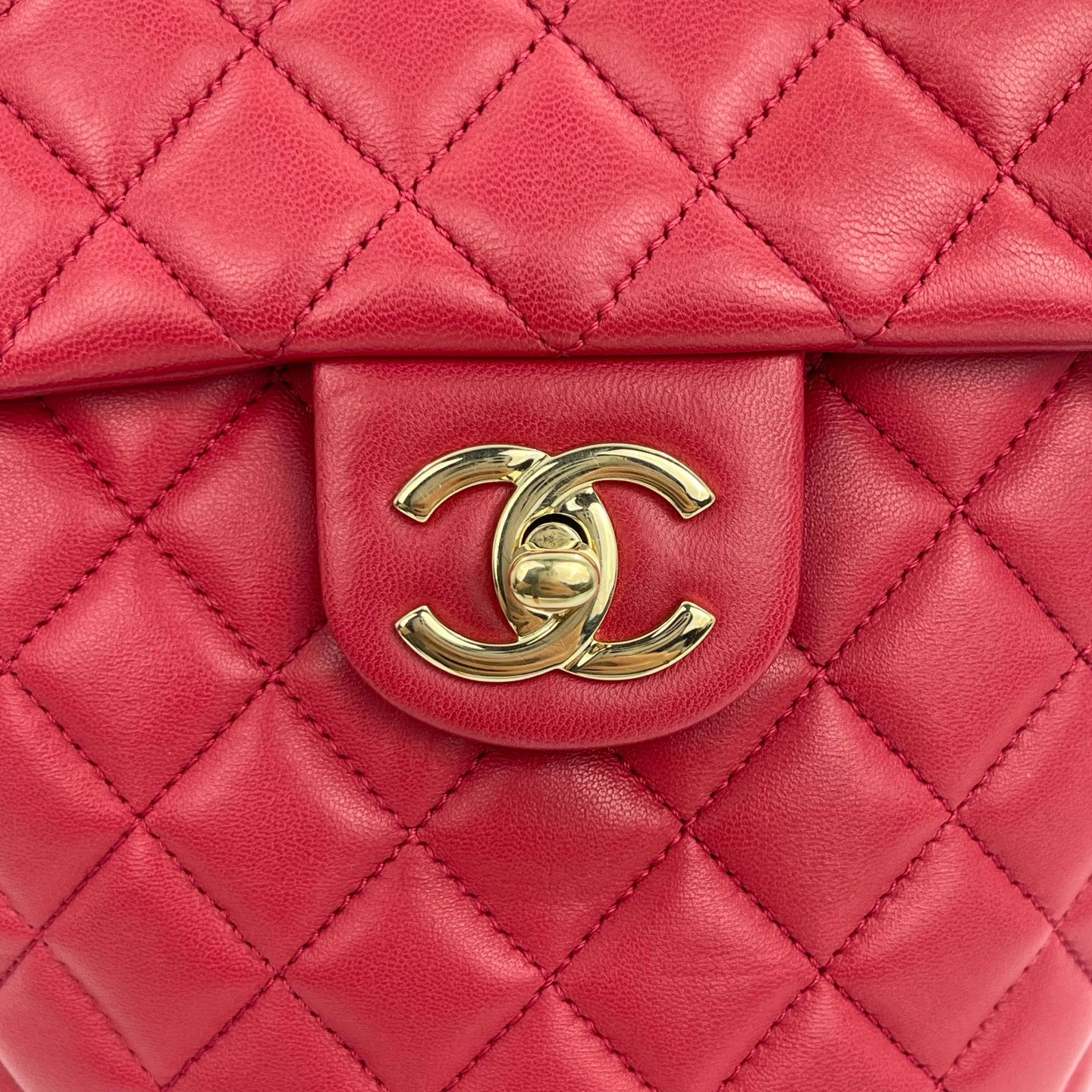 Chanel Red Caviar Leather Chain backpack Bag Silver Hardware [Used]