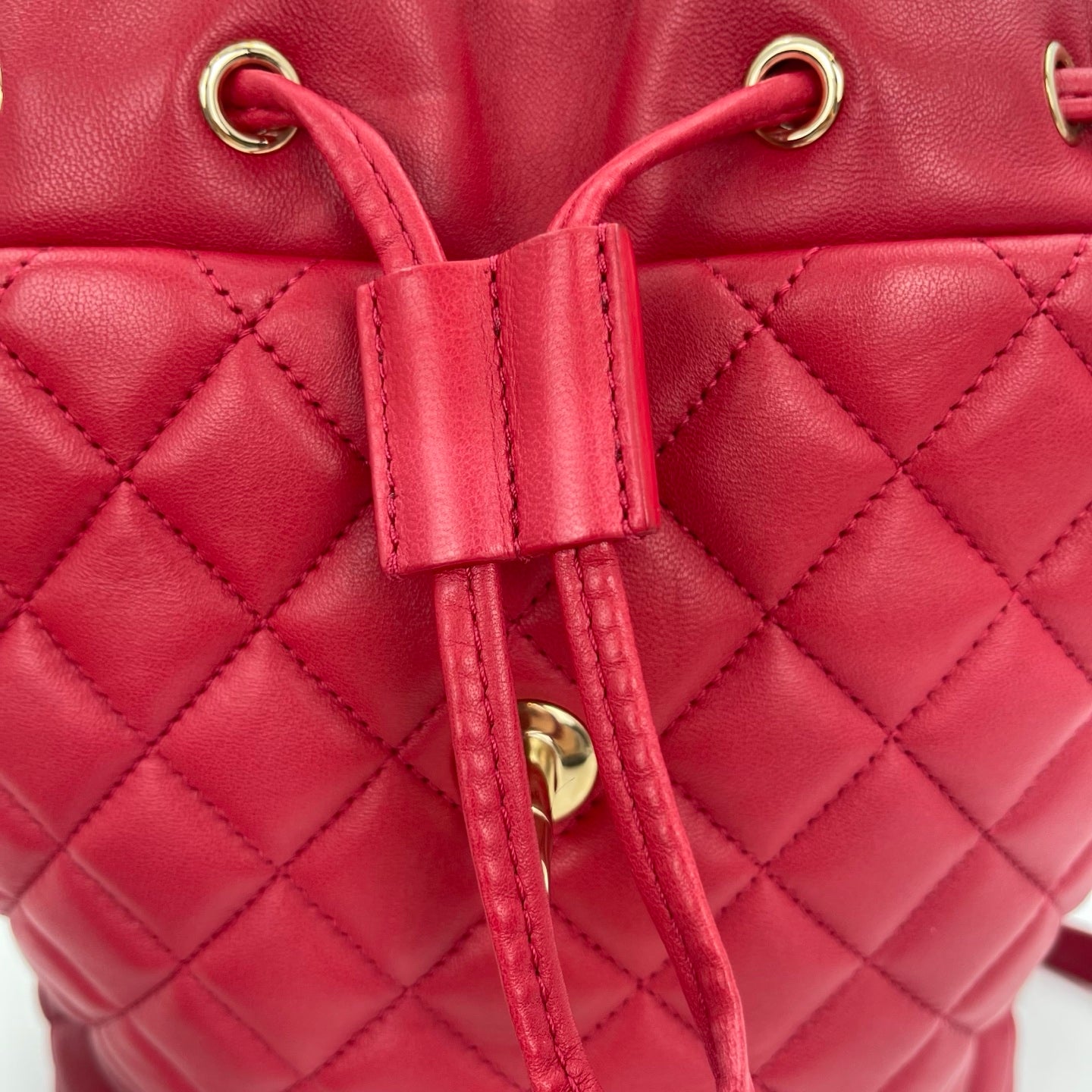Chanel Red Caviar Leather Chain backpack Bag Silver Hardware [Used]
