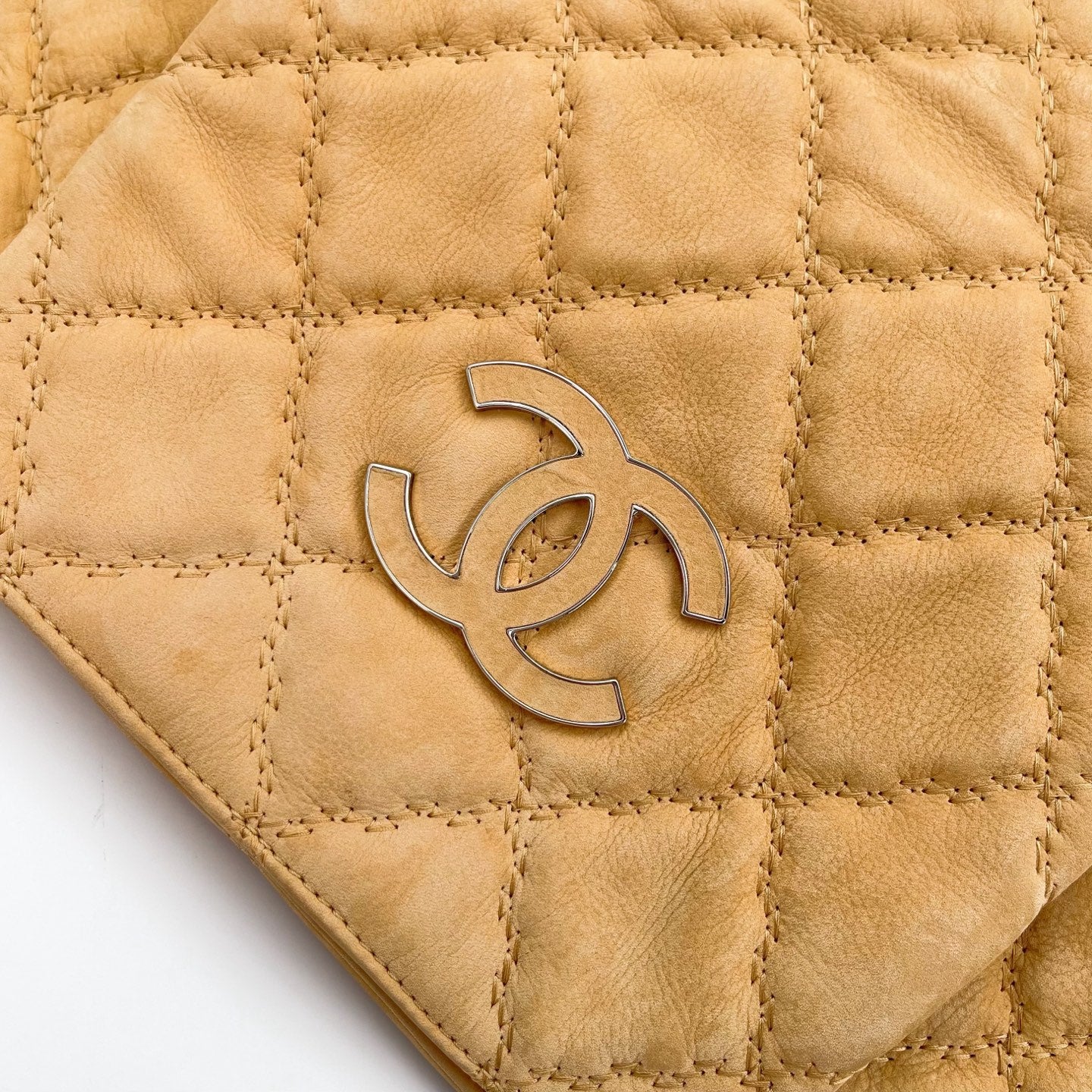 Chanel Oat Beige Calfskin Hobo Tote Bag [Used]