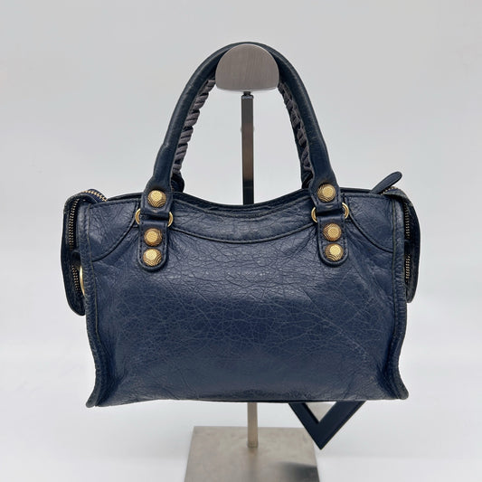 Balenciaga Navy Agneau Leather City Small 2Way Bag [Used]