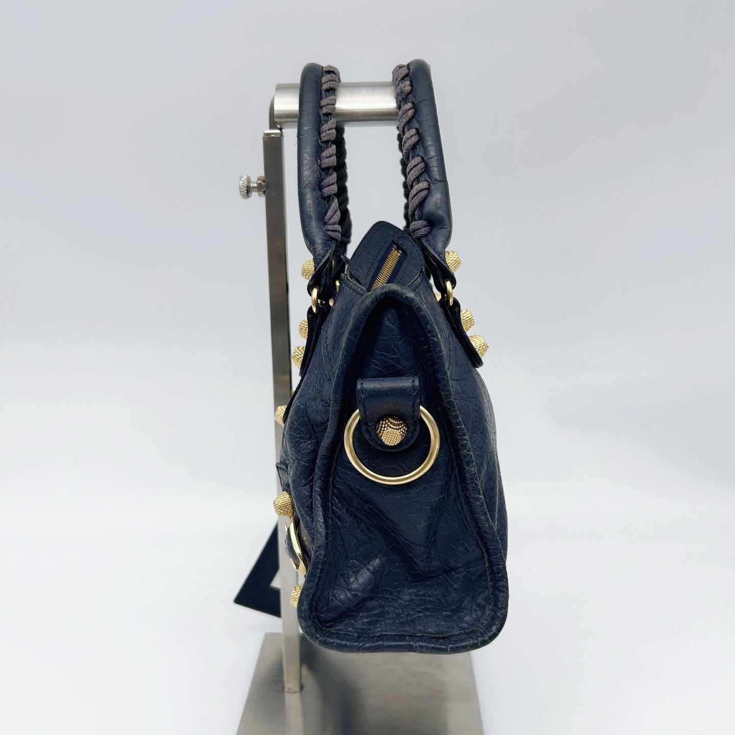 Balenciaga Navy Agneau Leather City Small 2Way Bag [Used]