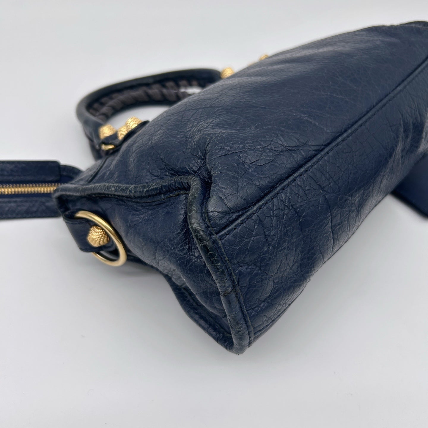 Balenciaga Navy Agneau Leather City Small 2Way Bag [Used]