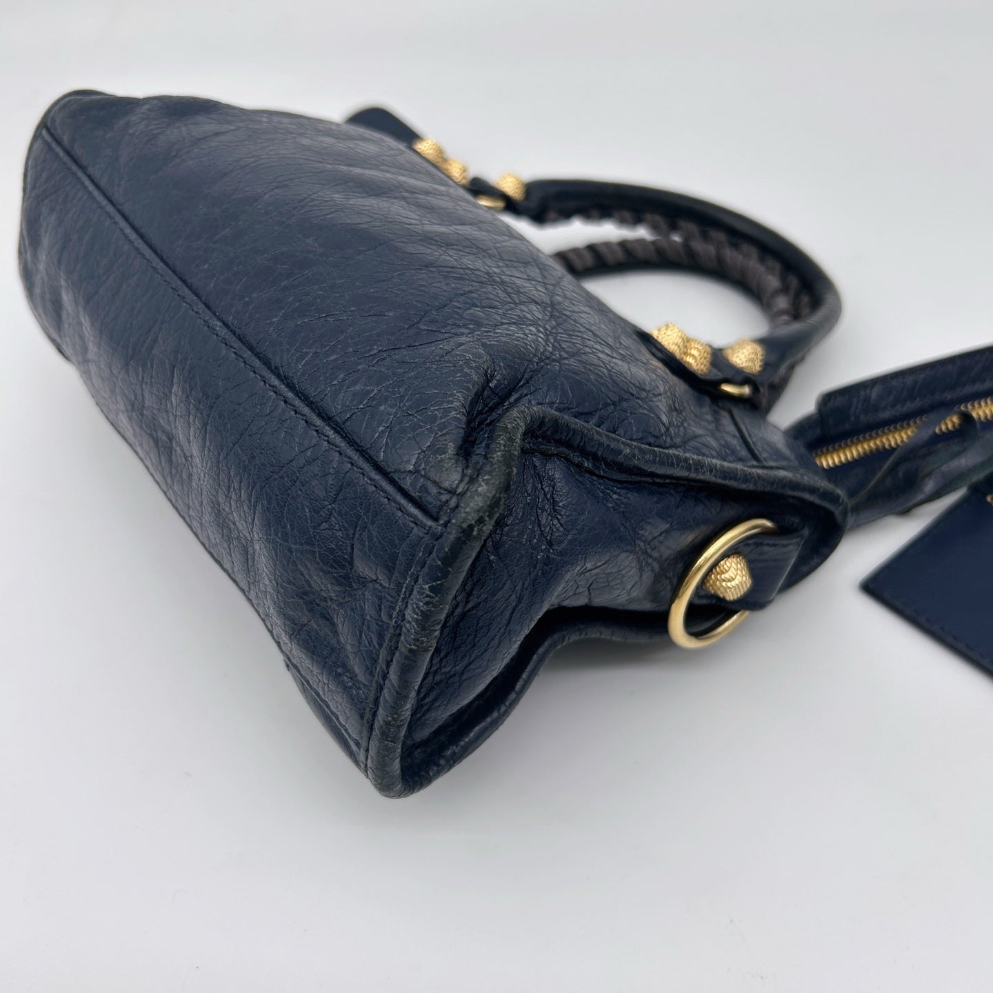 Balenciaga Navy Agneau Leather City Small 2Way Bag [Used]