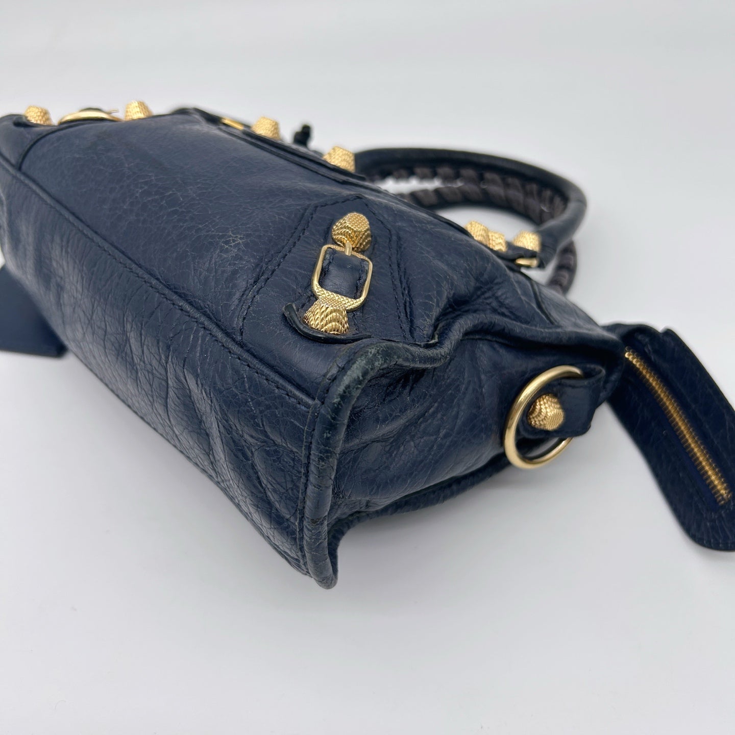 Balenciaga Navy Agneau Leather City Small 2Way Bag [Used]