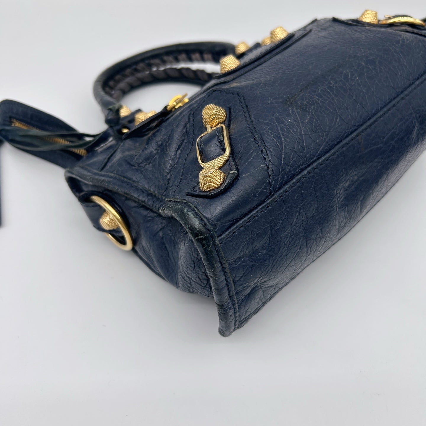 Balenciaga Navy Agneau Leather City Small 2Way Bag [Used]