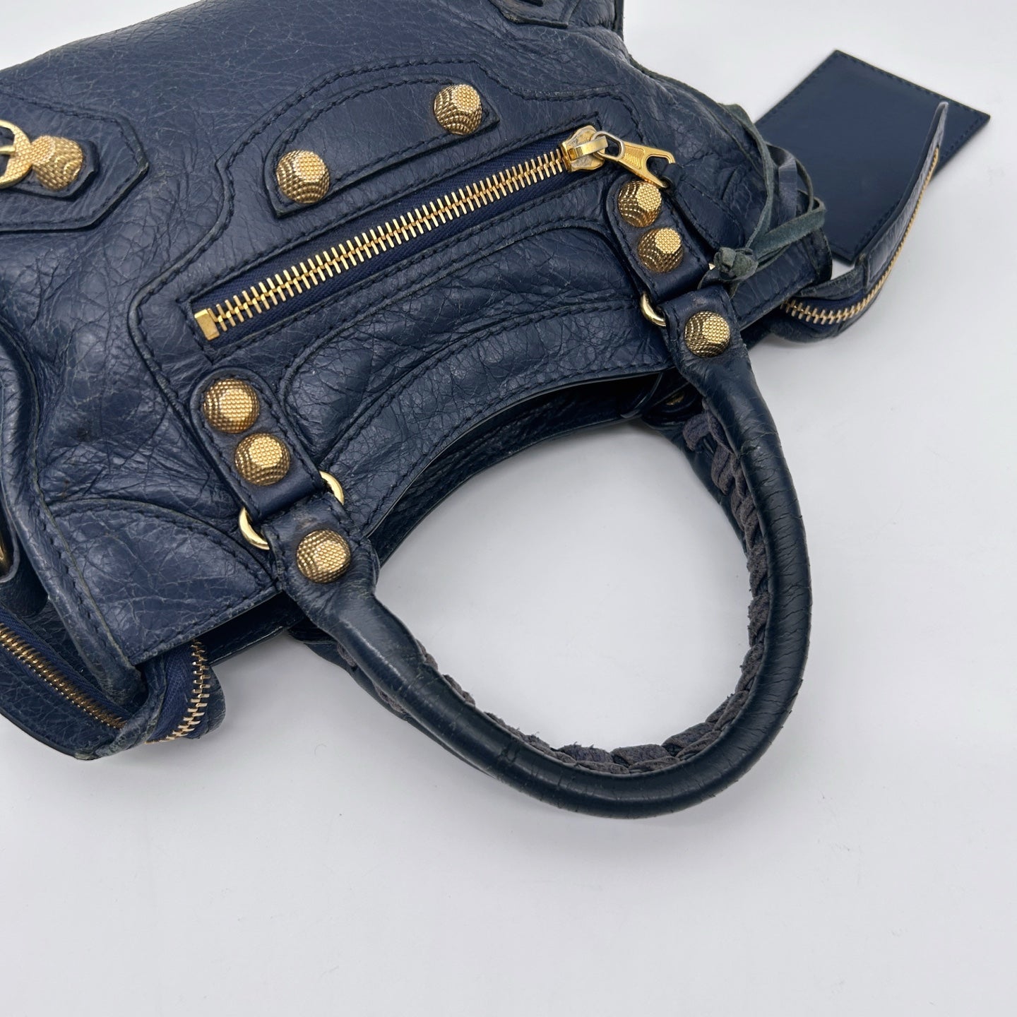 Balenciaga Navy Agneau Leather City Small 2Way Bag [Used]