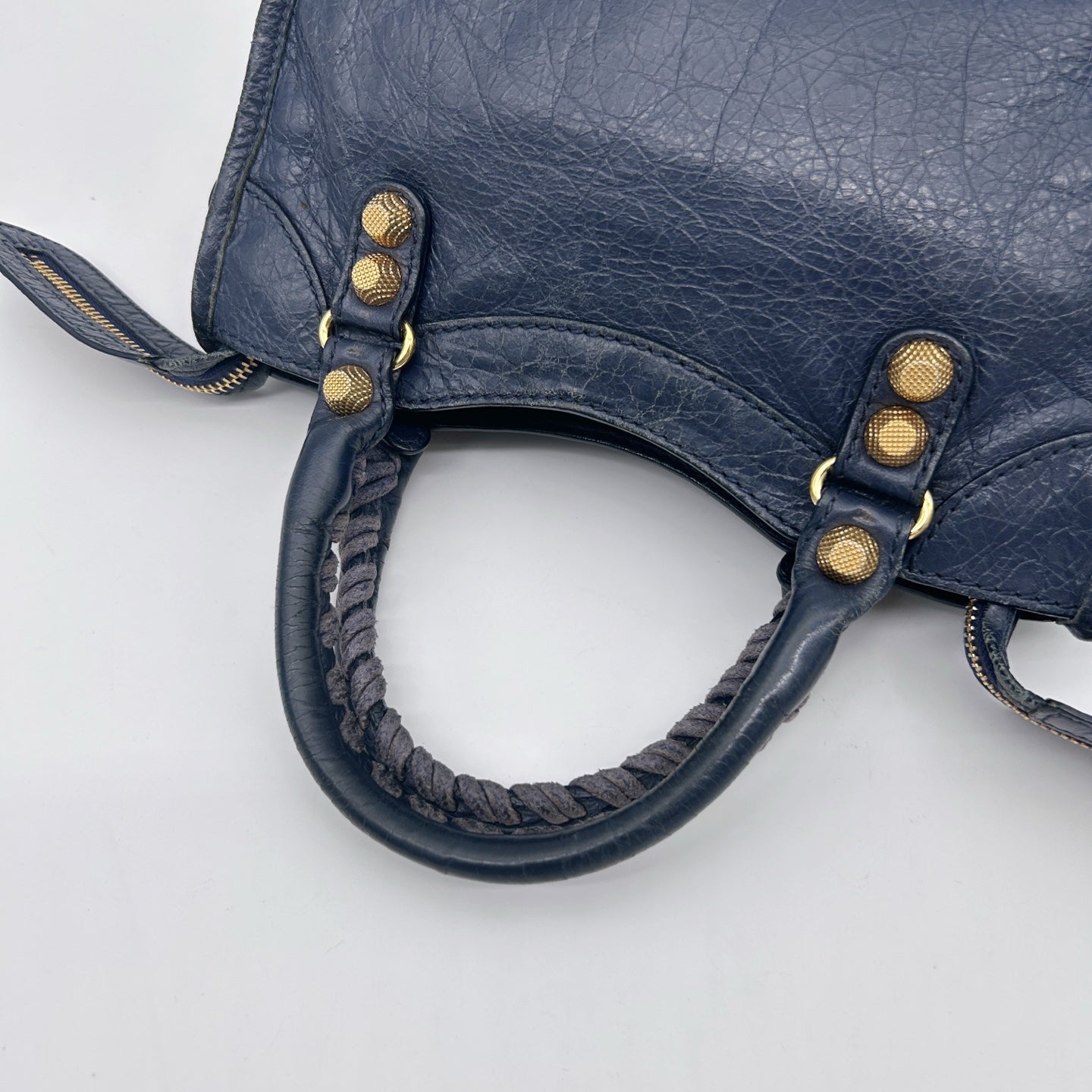 Balenciaga Navy Agneau Leather City Small 2Way Bag [Used]