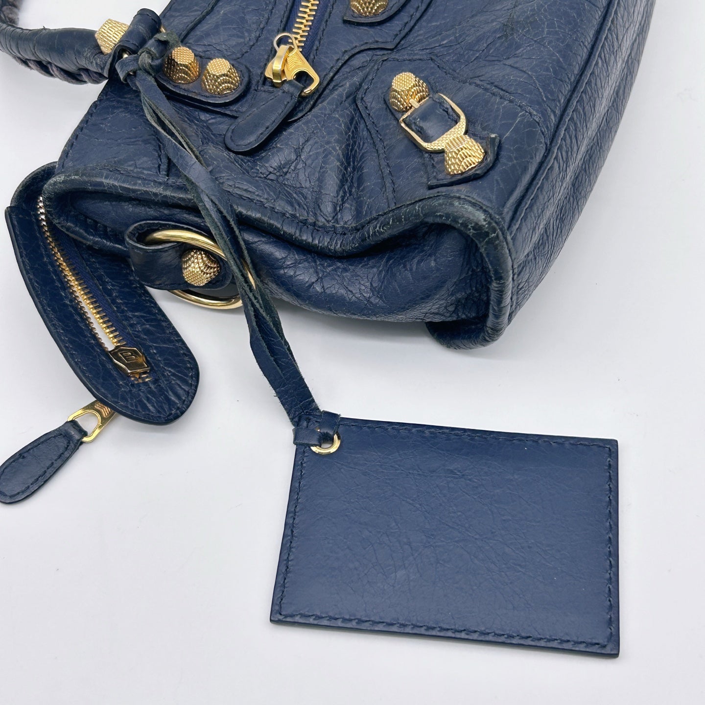 Balenciaga Navy Agneau Leather City Small 2Way Bag [Used]