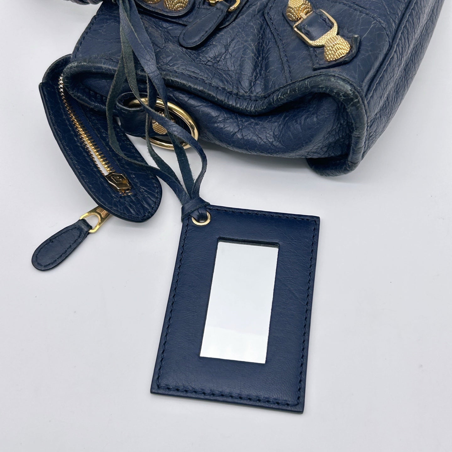 Balenciaga Navy Agneau Leather City Small 2Way Bag [Used]