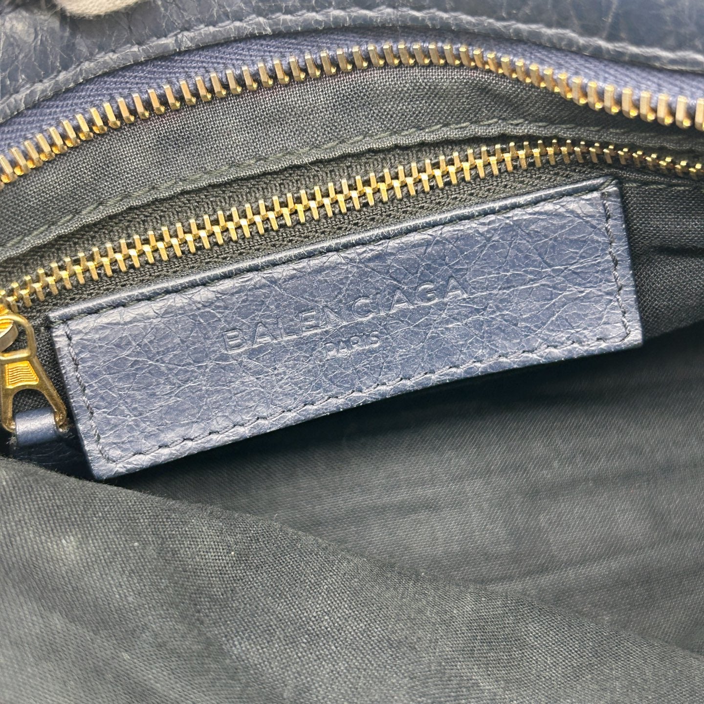 Balenciaga Navy Agneau Leather City Small 2Way Bag [Used]