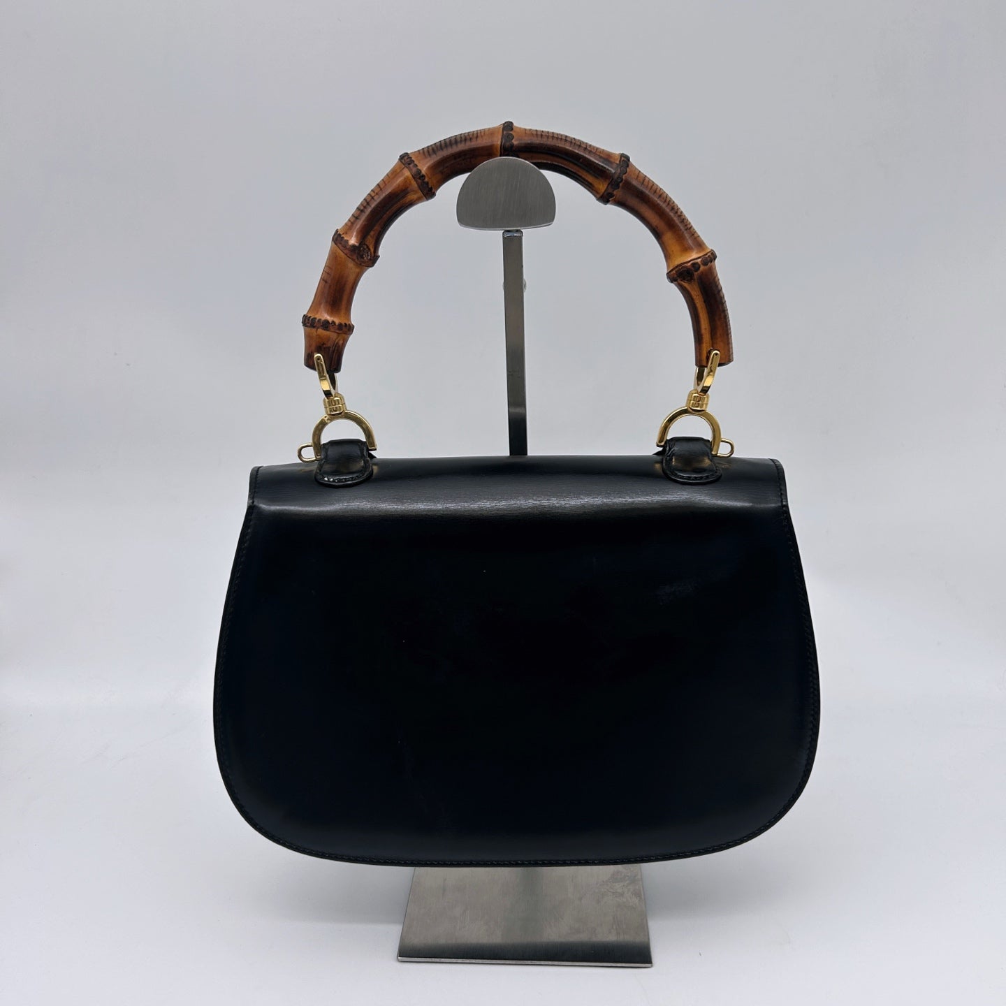 Gucci Black Box Leather Bamboo Medium 2Way Bag [Used]