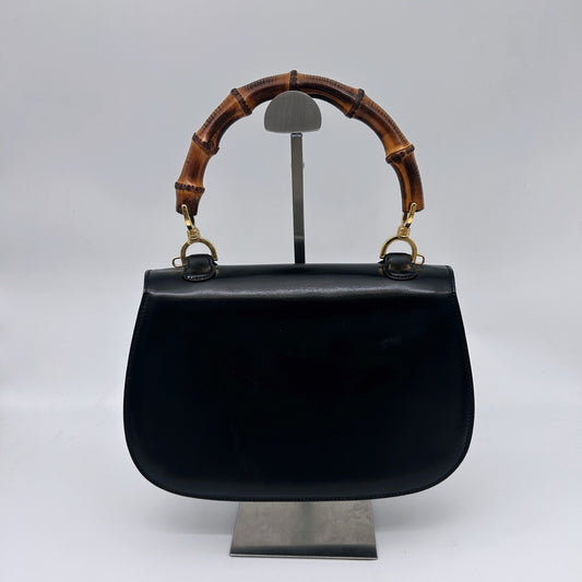 Gucci Black Box Leather Bamboo Medium 2Way Bag [Used]