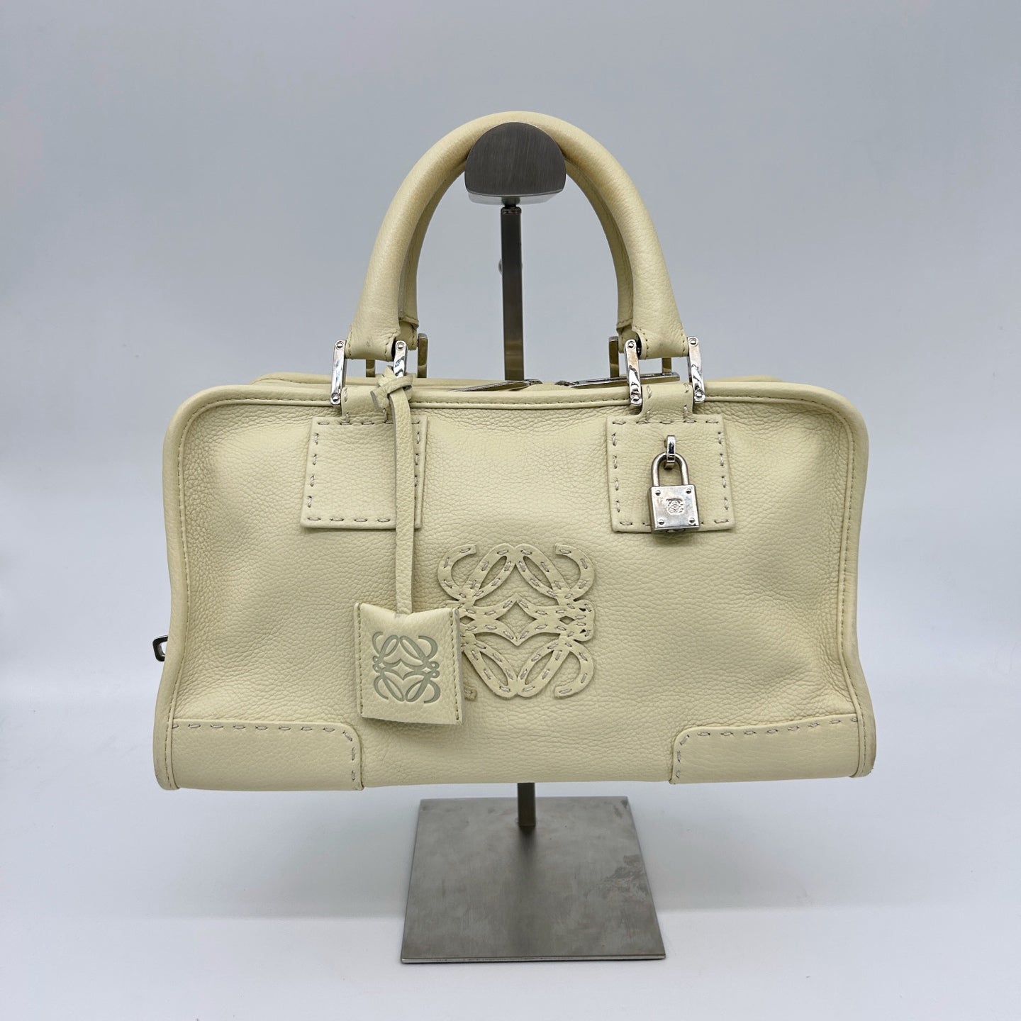 Loewe Amazona Small Beige Leather Top Handle Bag [Used]