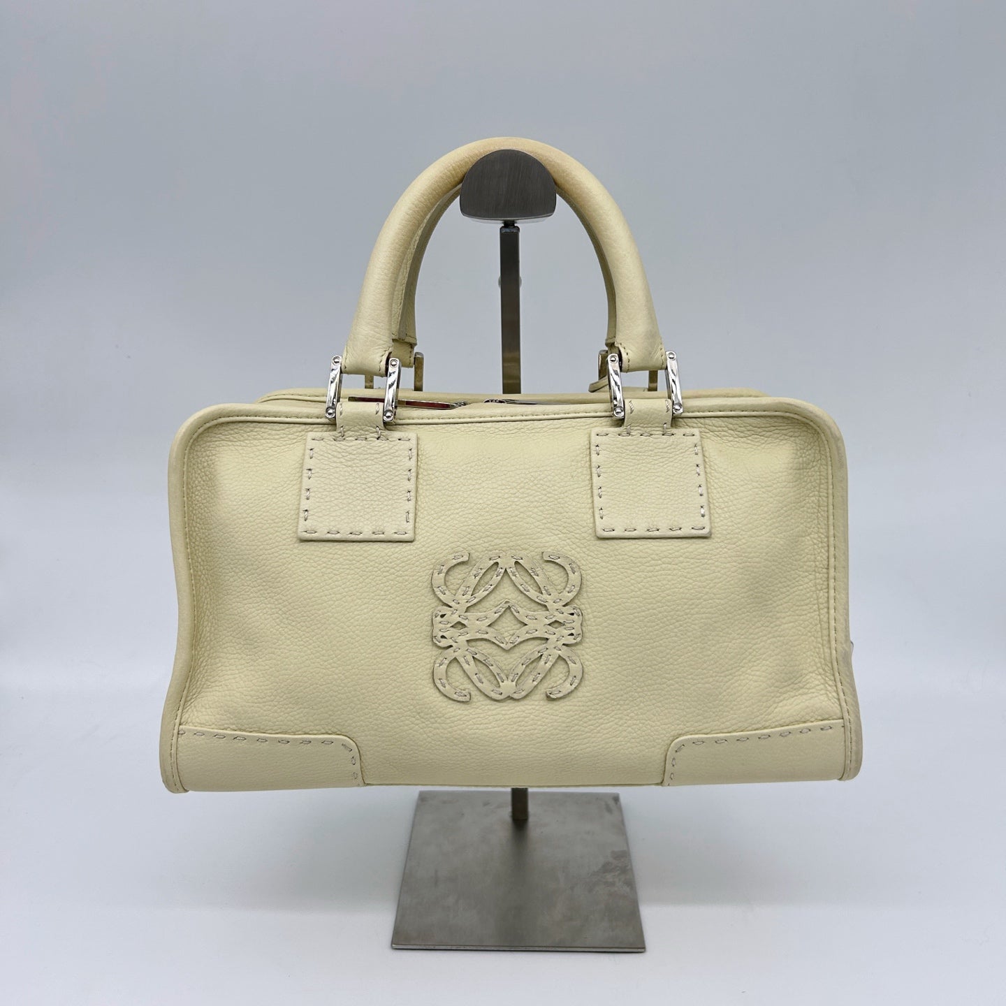 Loewe Amazona Small Beige Leather Top Handle Bag [Used]