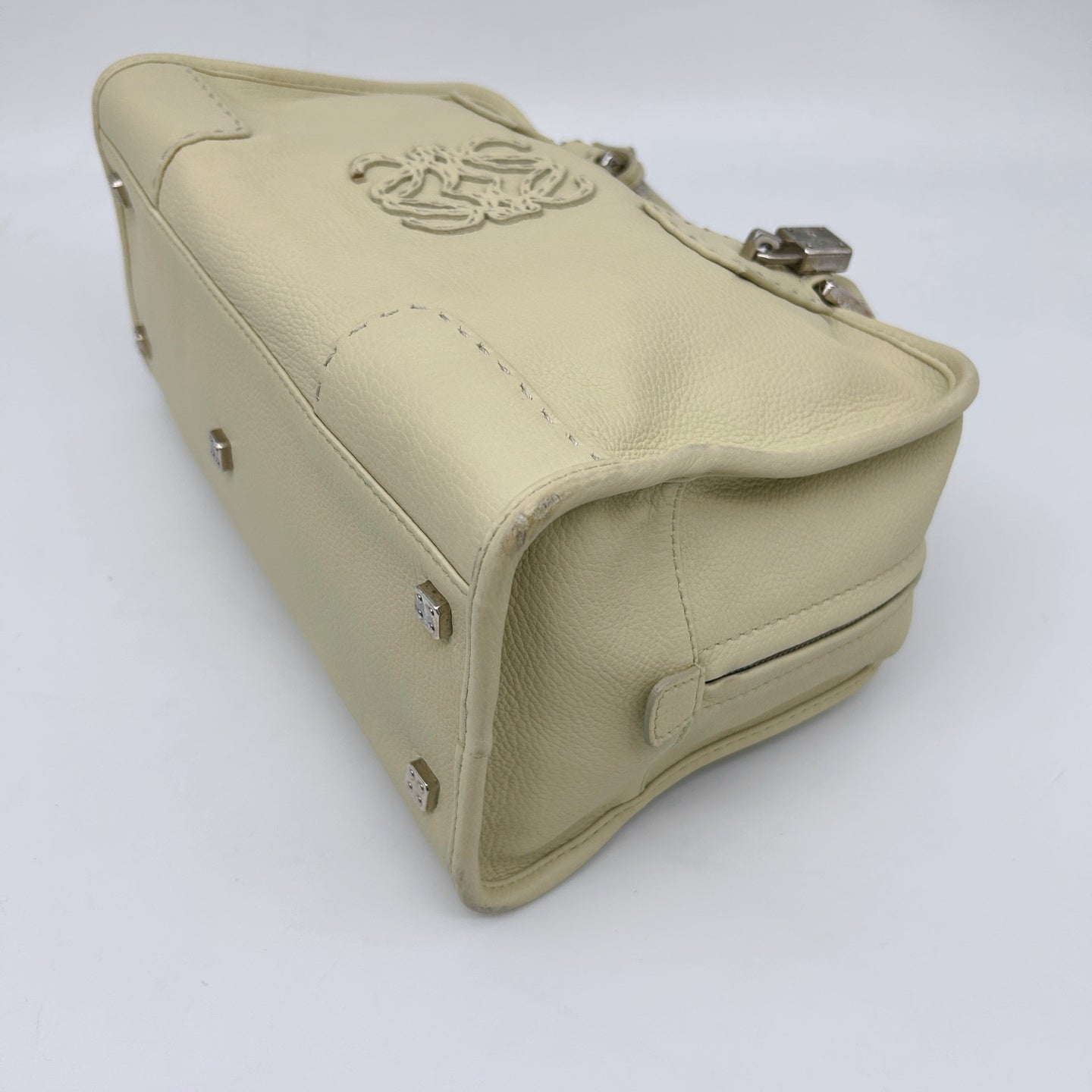 Loewe Amazona Small Beige Leather Top Handle Bag [Used]