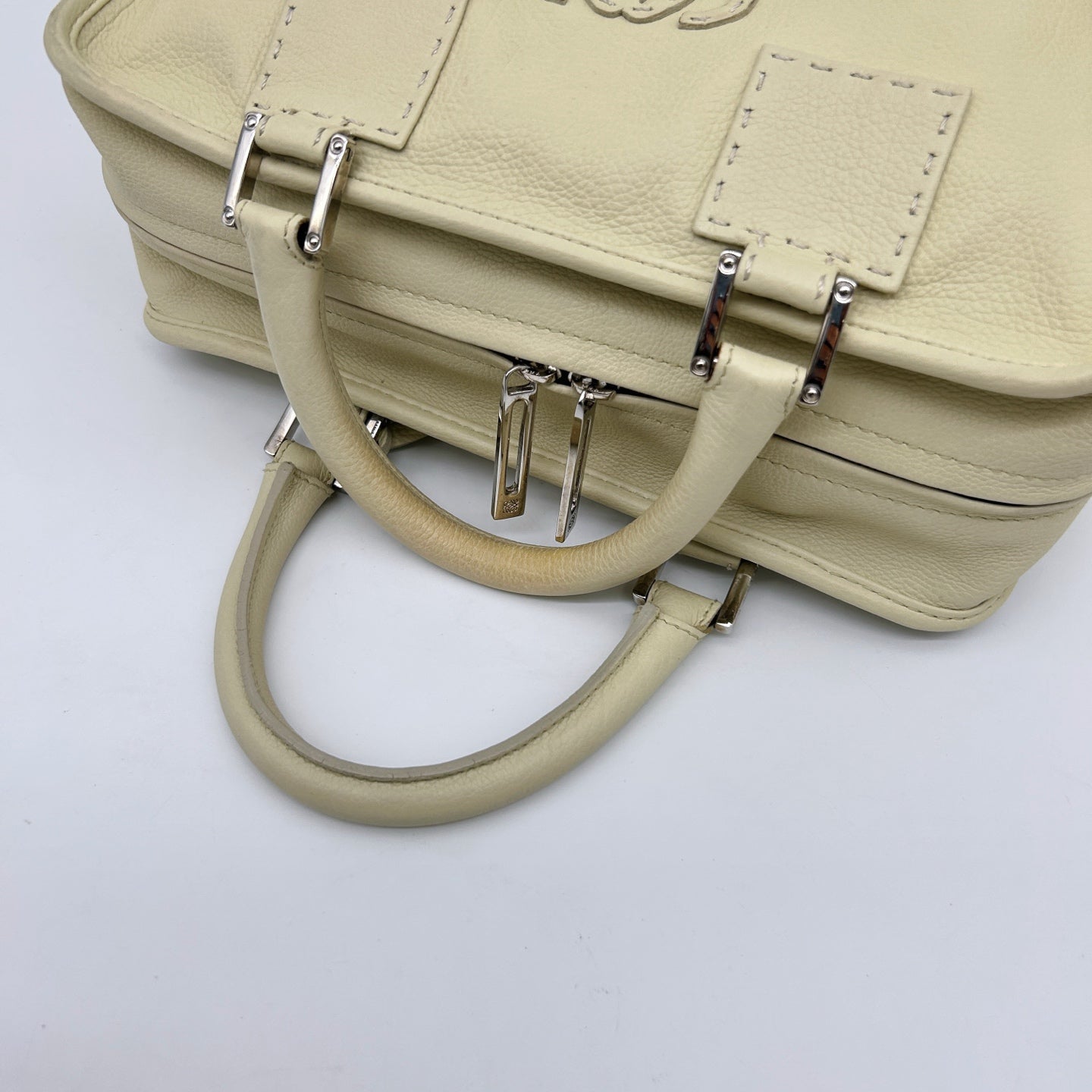 Loewe Amazona Small Beige Leather Top Handle Bag [Used]
