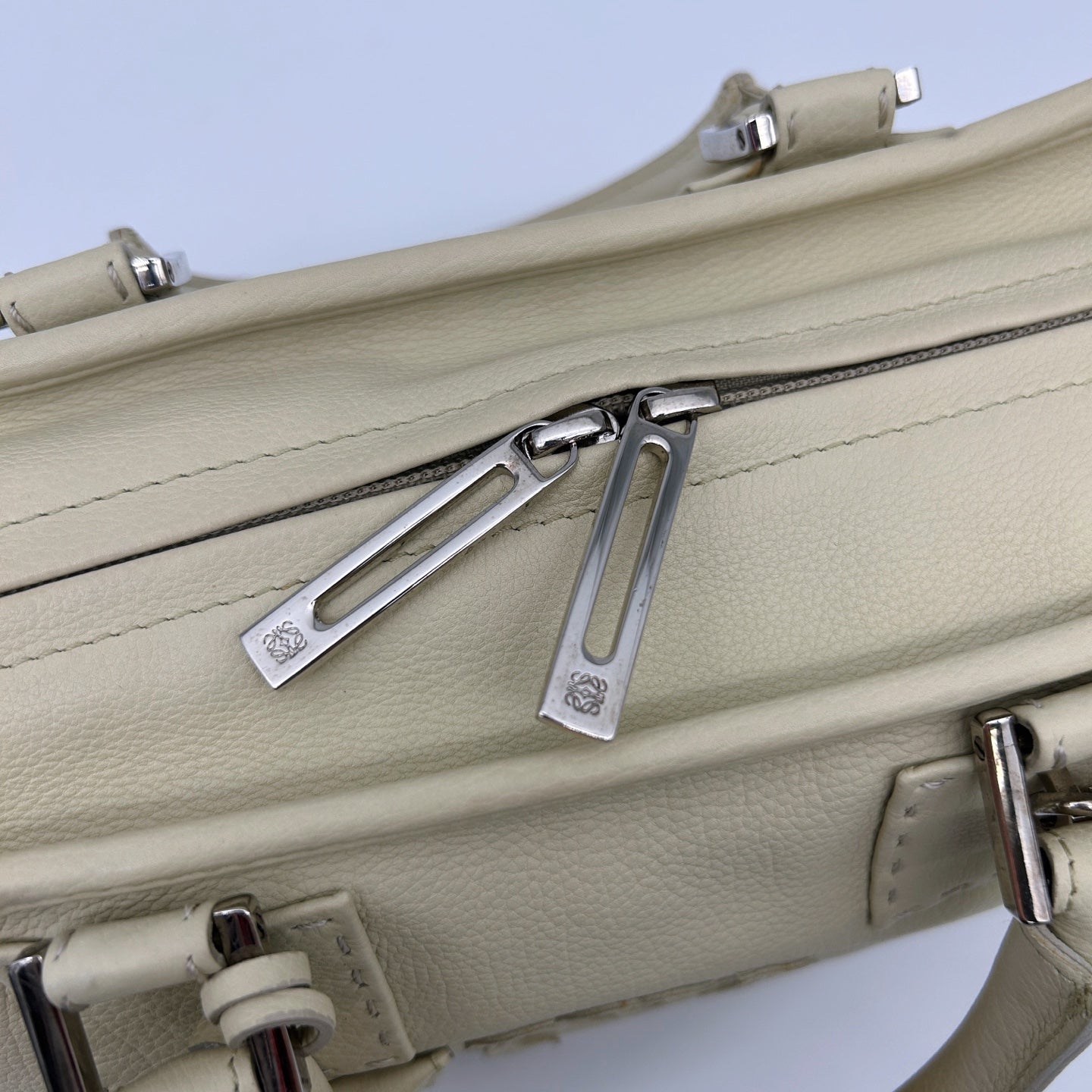 Loewe Amazona Small Beige Leather Top Handle Bag [Used]